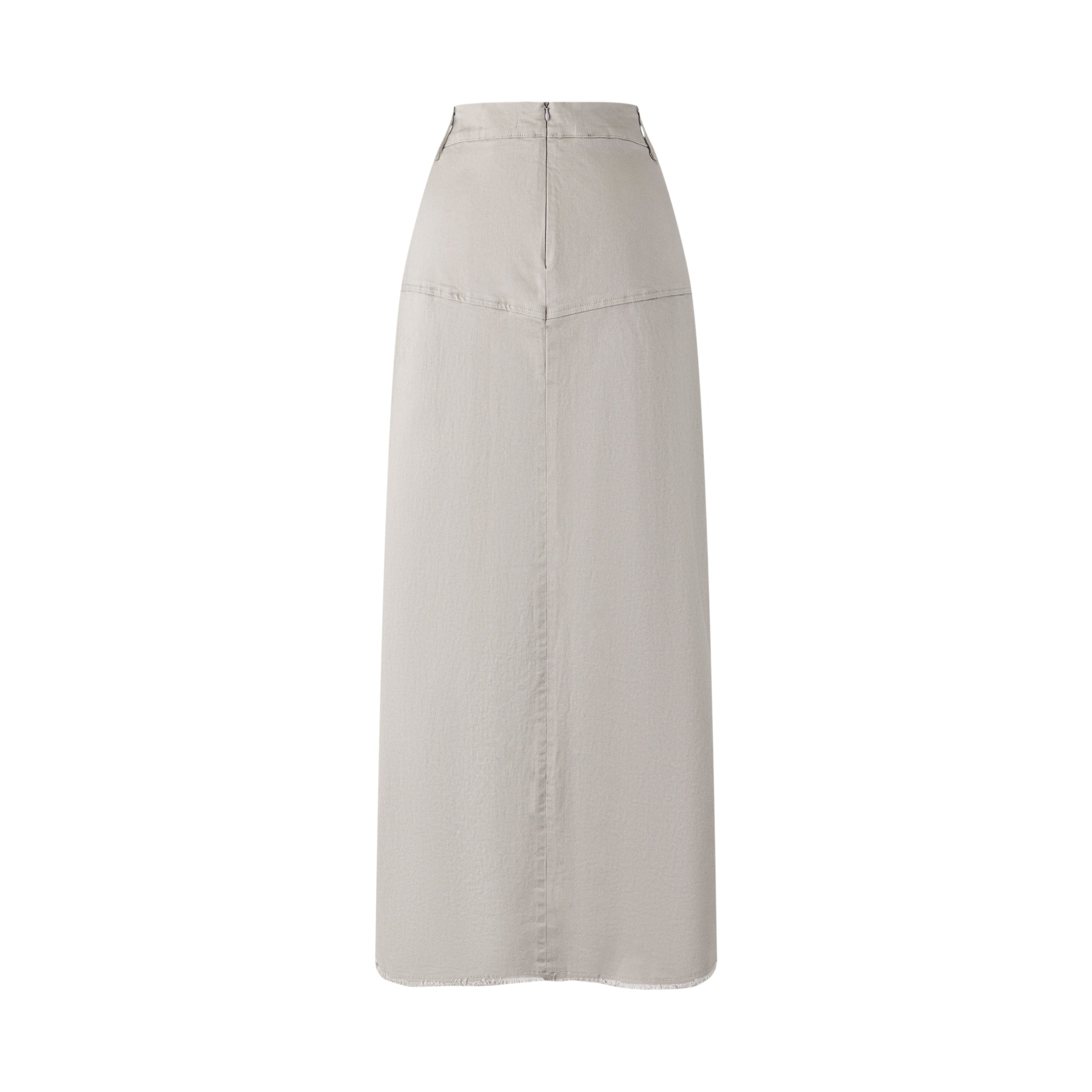 3 Button Denim Skirt- Grey Stone - Image 3