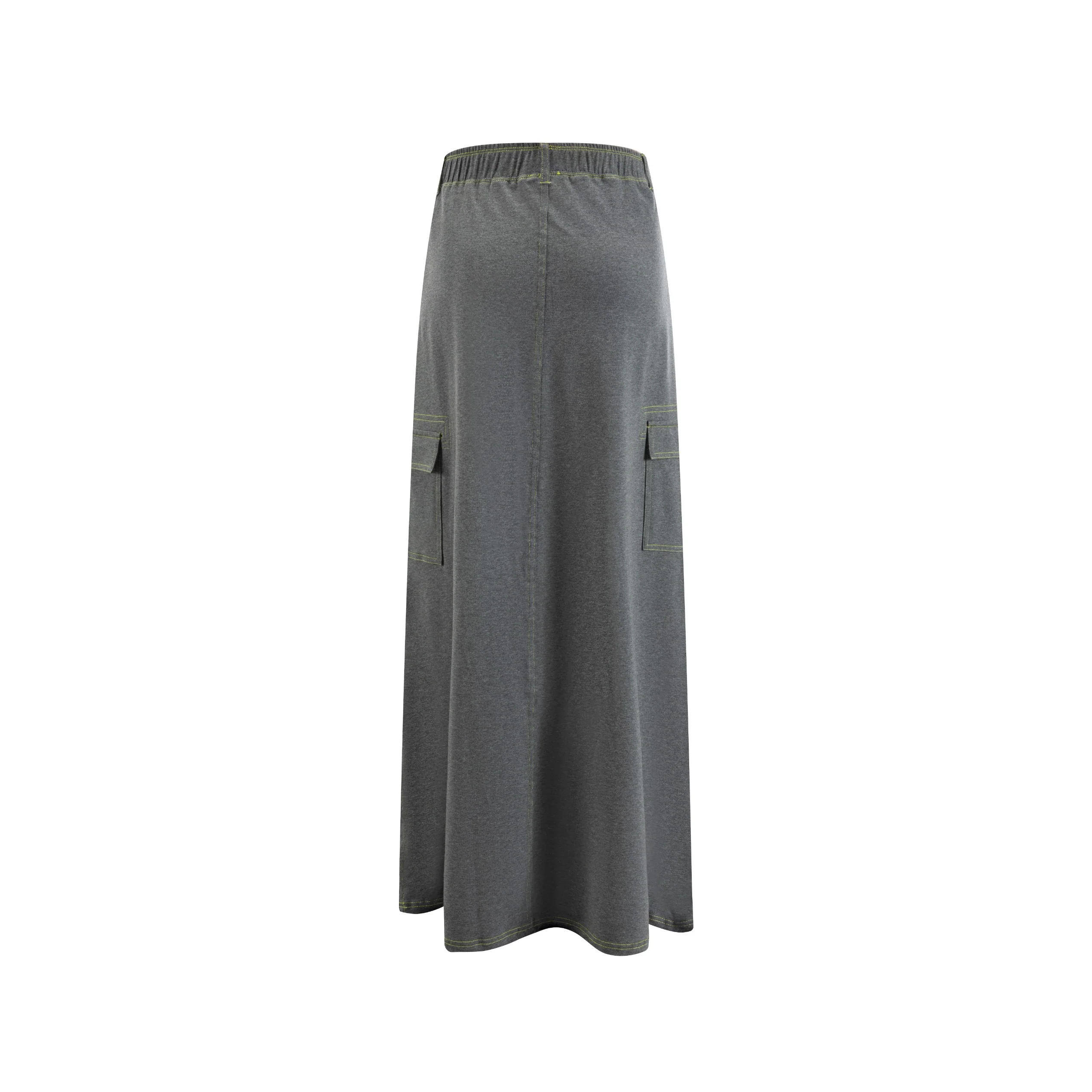 Acid Wash Stitched Cargo Skirt - Dark Heather Grey - Image 2