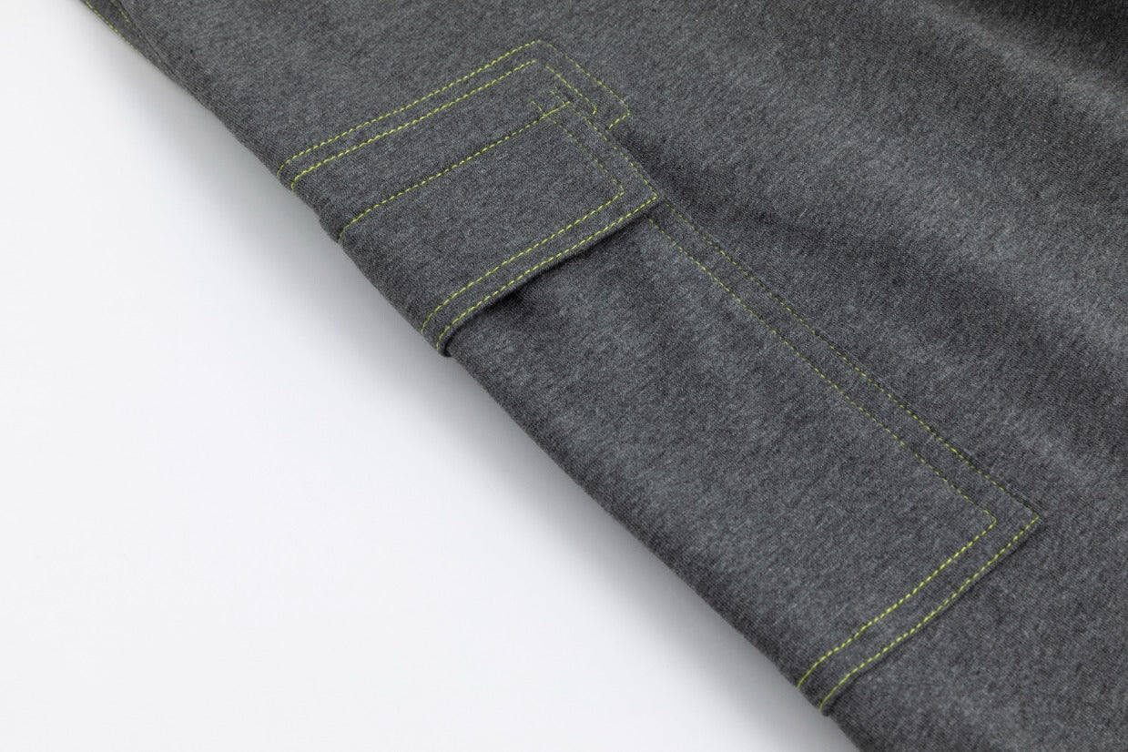 Acid Wash Stitched Cargo Skirt - Dark Heather Grey - Image 3