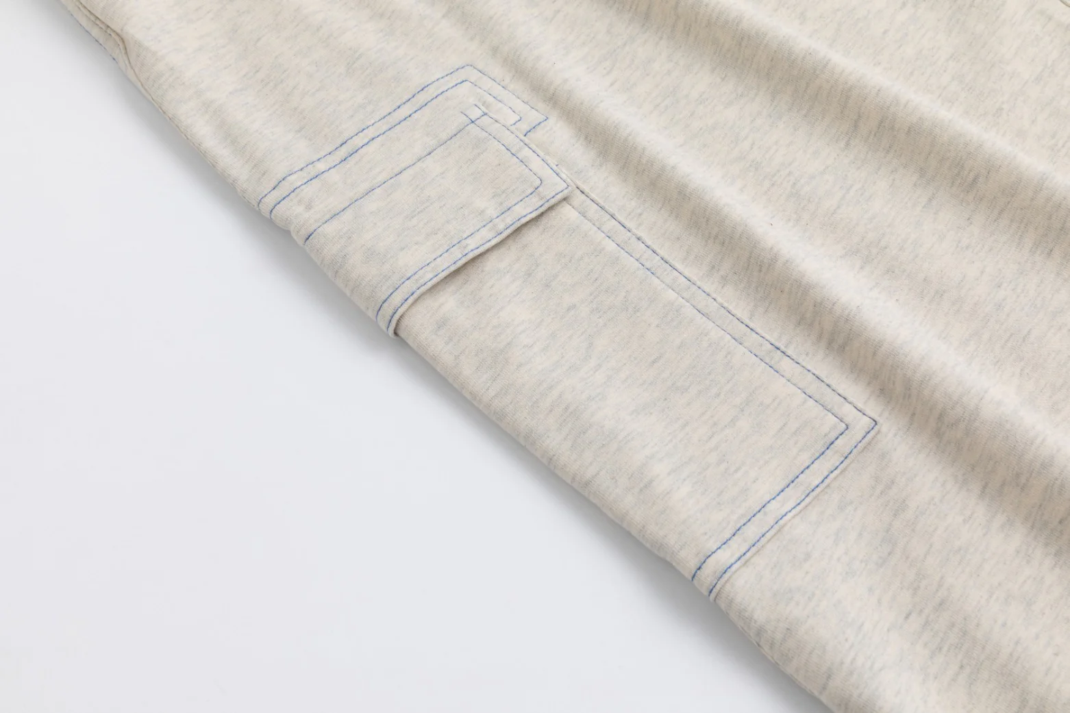 Acid Wash Stitched Cargo Skirt - Light Heather Grey - Image 4