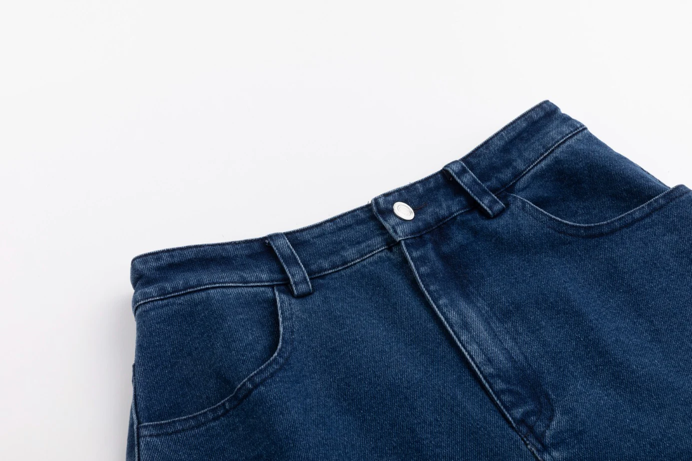 Acid Washed Flower Print Denim Skirt - Blue - Image 5
