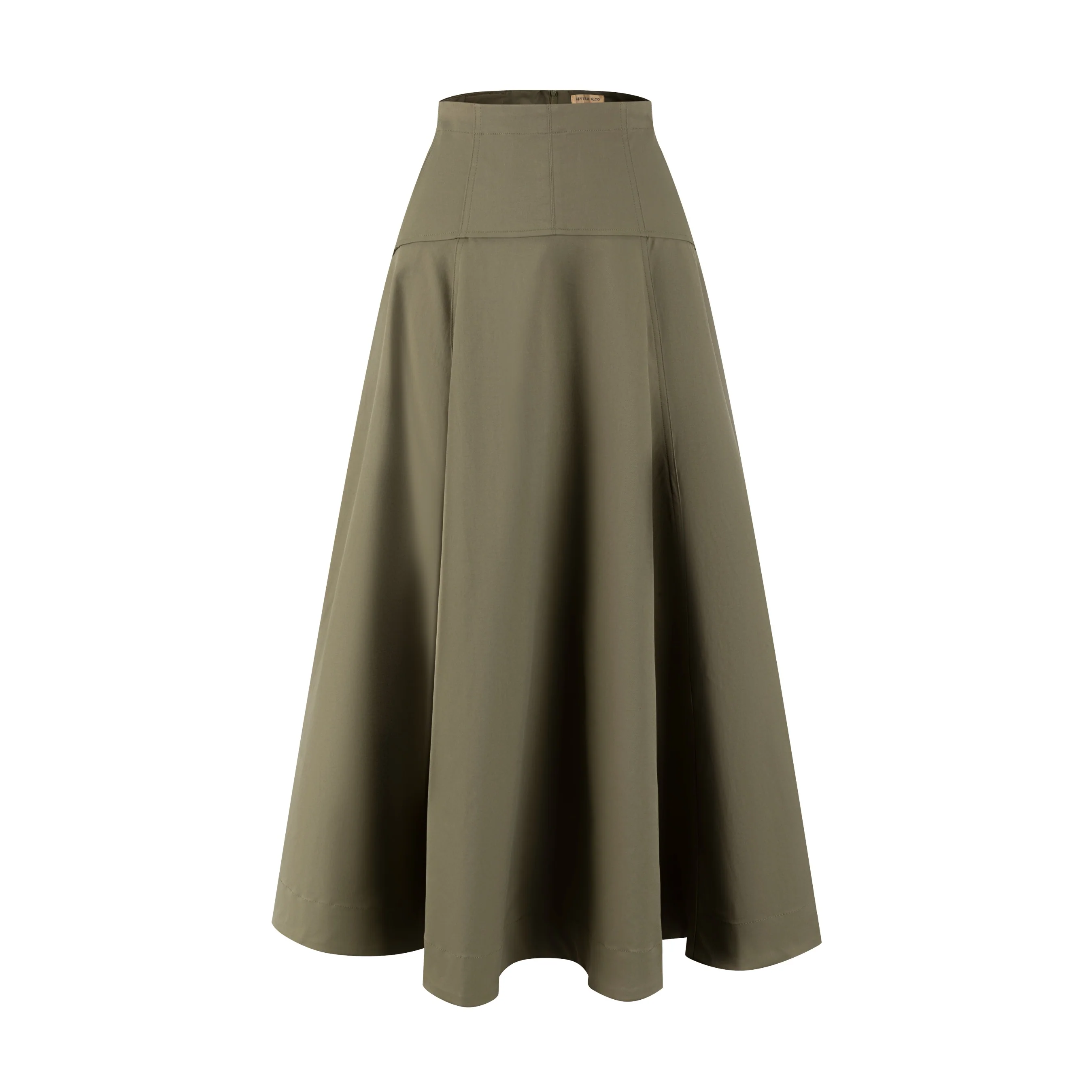 Aline Circle Skirt - Green Moss - Image 5