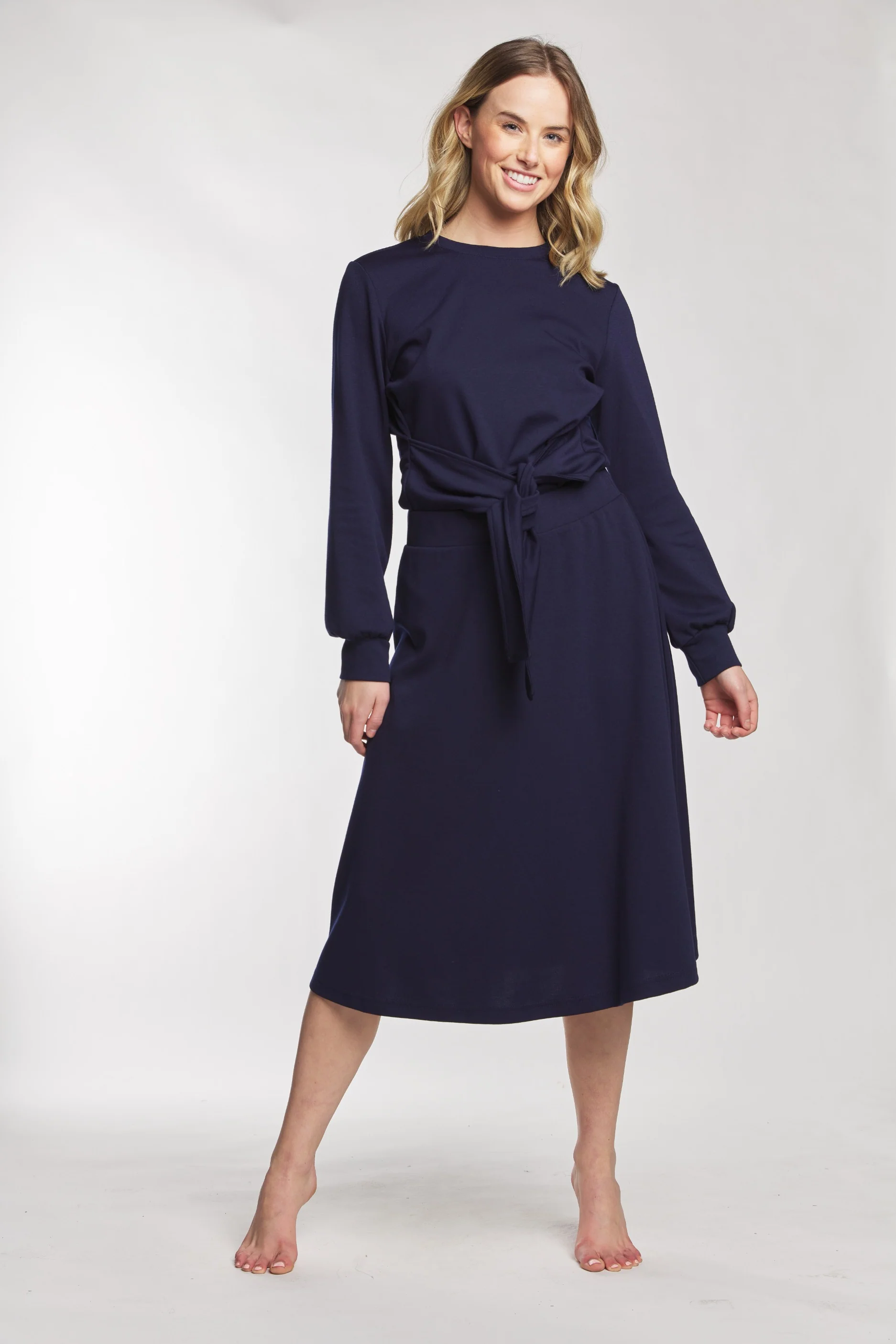 Navy Cotton Skirt - Image 2