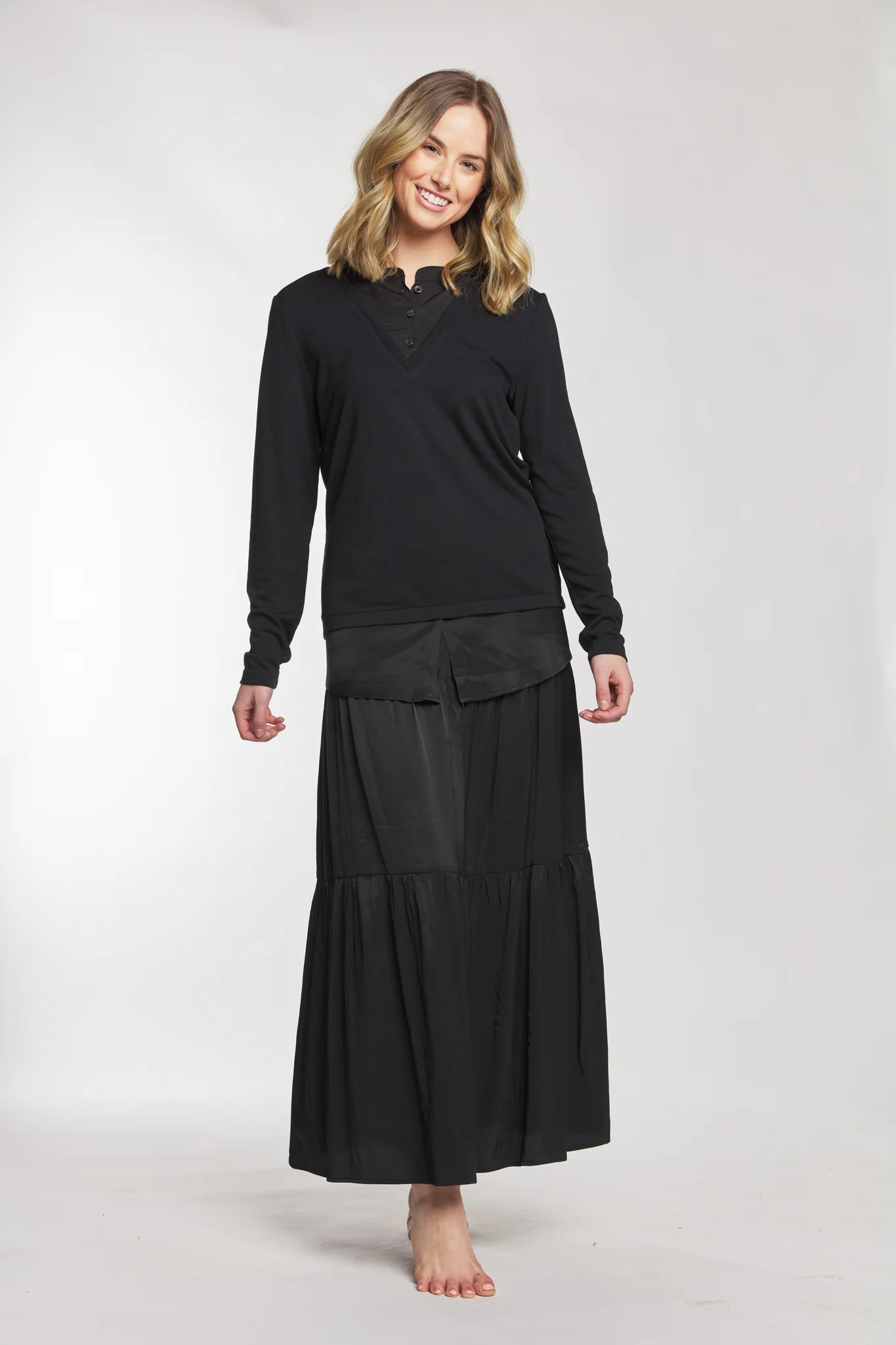 Black Double Collar Top - Image 2