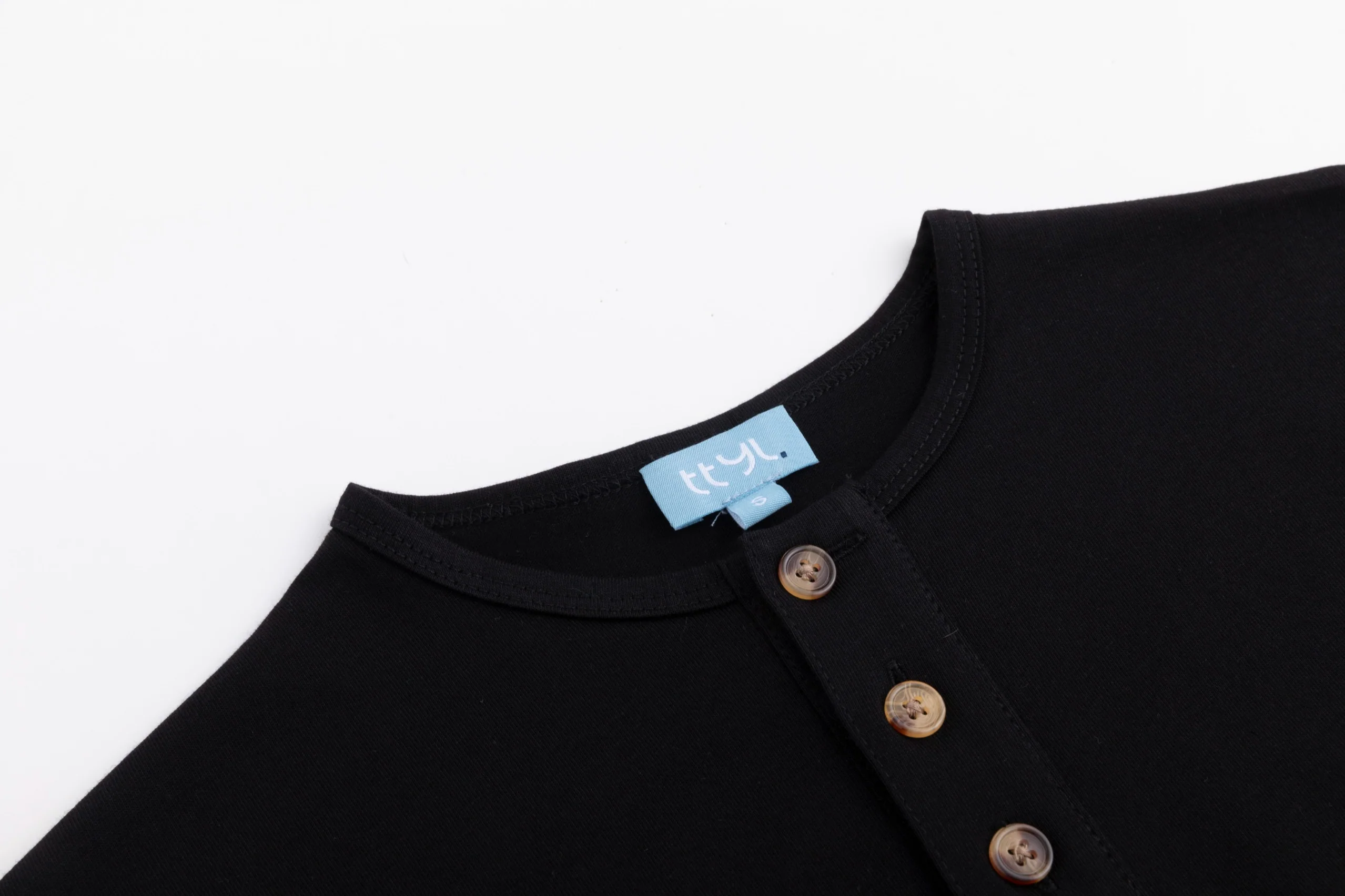 Basic Placket Dolman - Black - Image 3