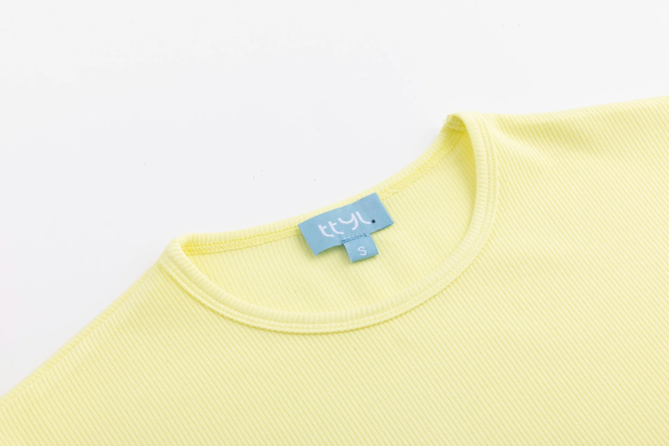 Basic Ribbed Tee - Lemon - Image 4