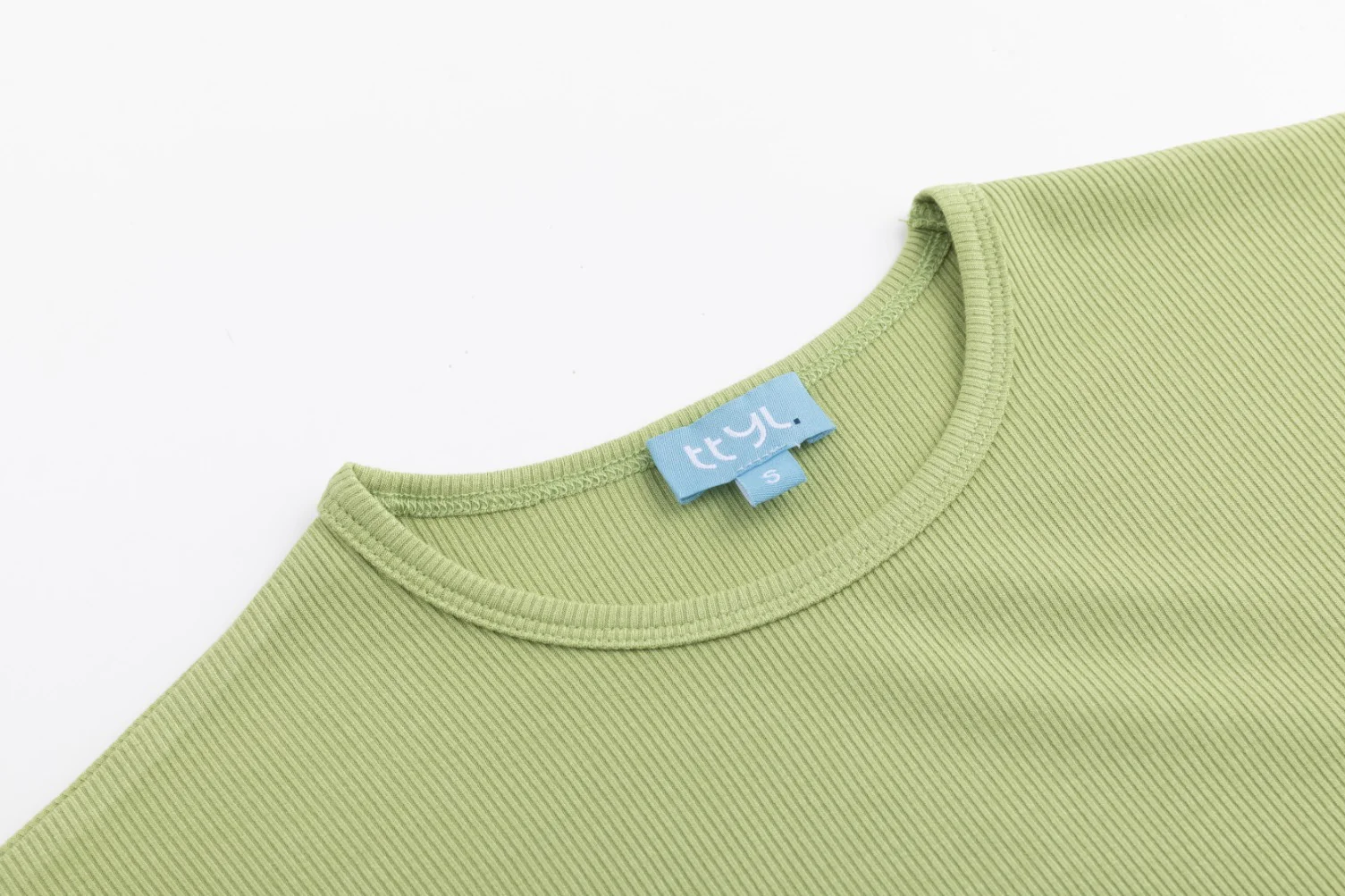 Basic Ribbed Tee - Matcha - Image 4