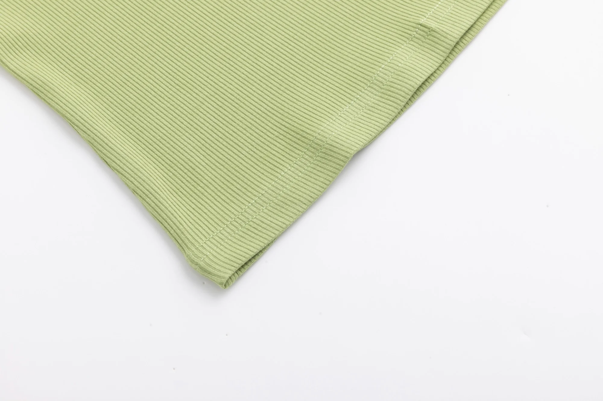 Basic Ribbed Tee - Matcha - Image 6
