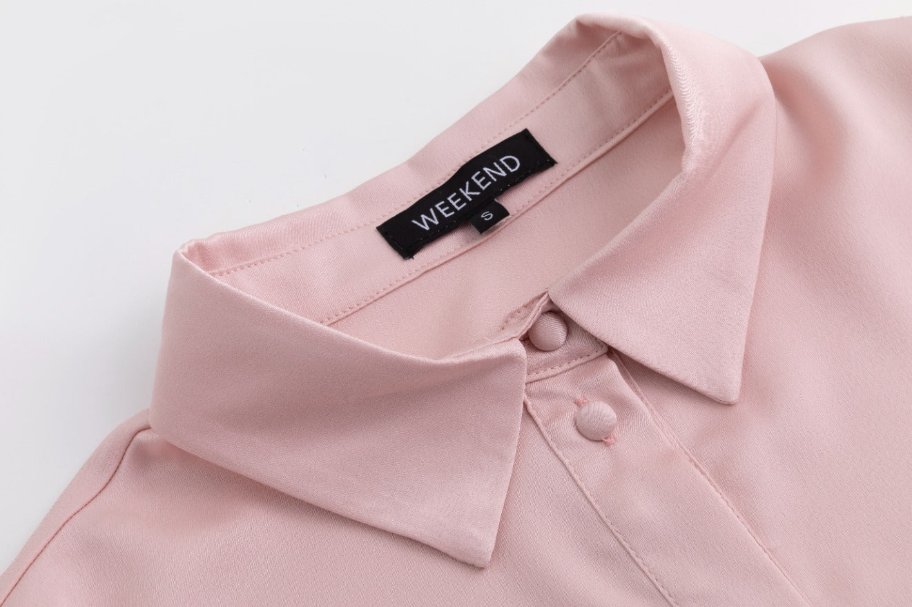 Basic Solid Blouse - Pink - Image 5
