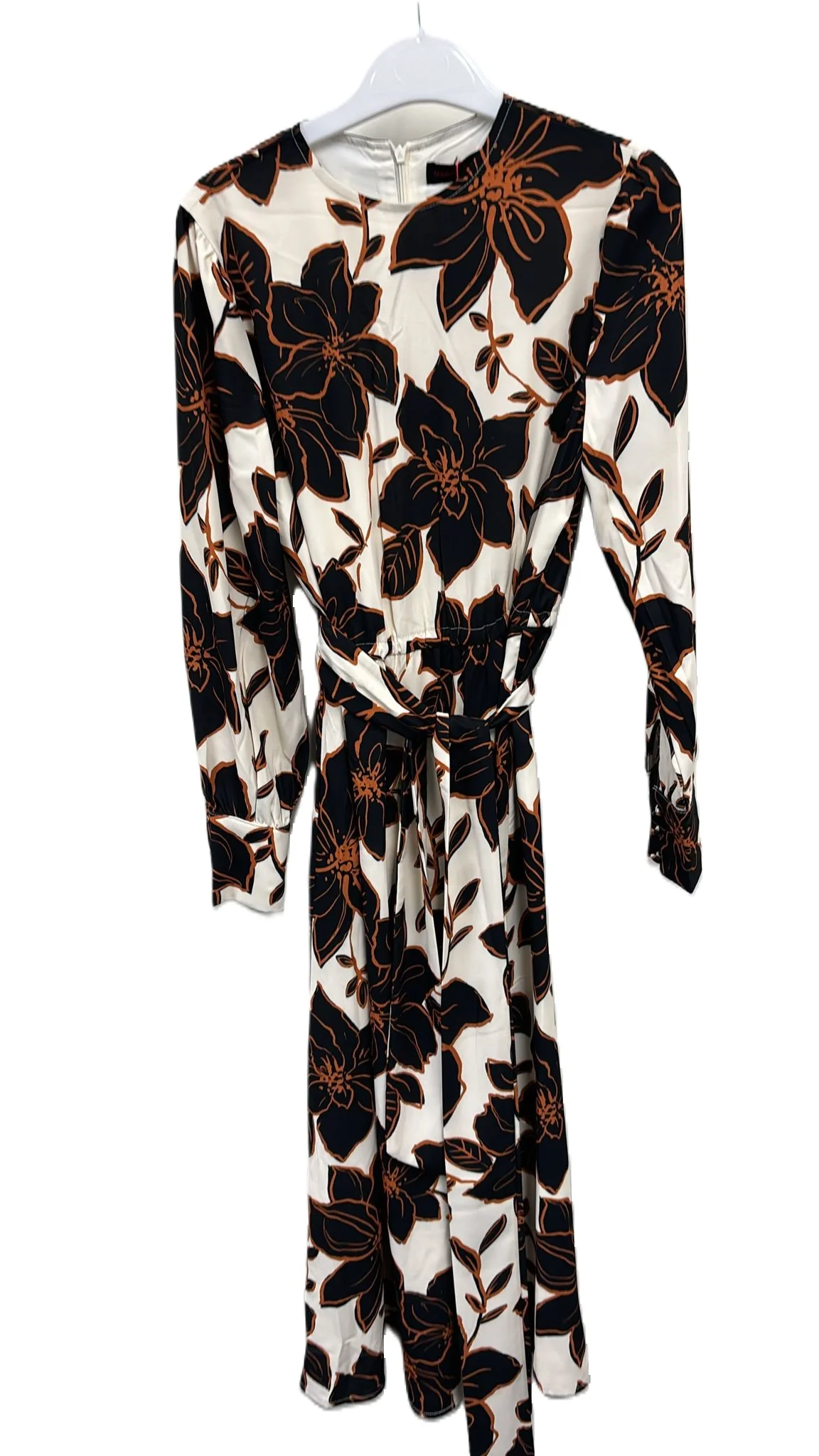 Beige Base Nave Flower Printed Dress - Image 2