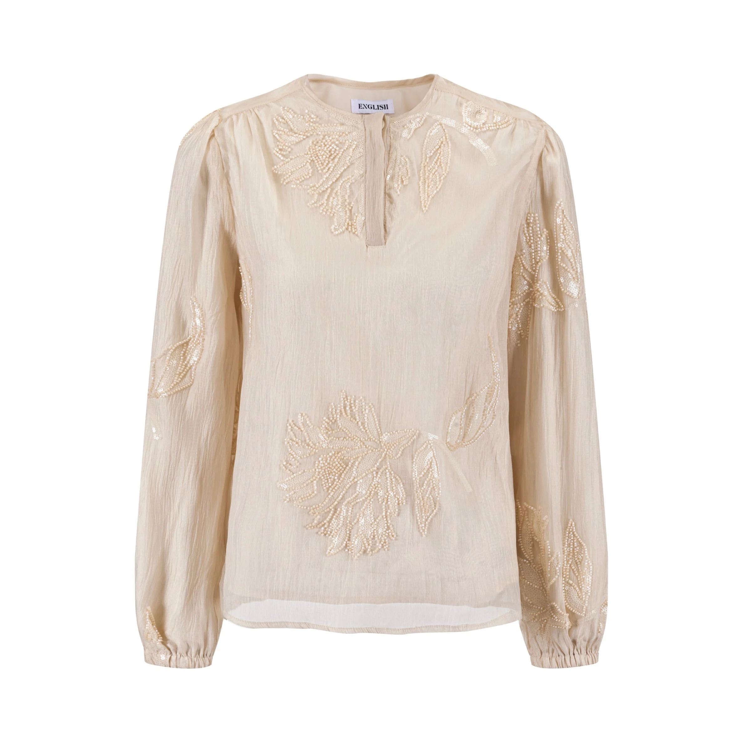 Beige Beaded Detailed Blouse - Image 3