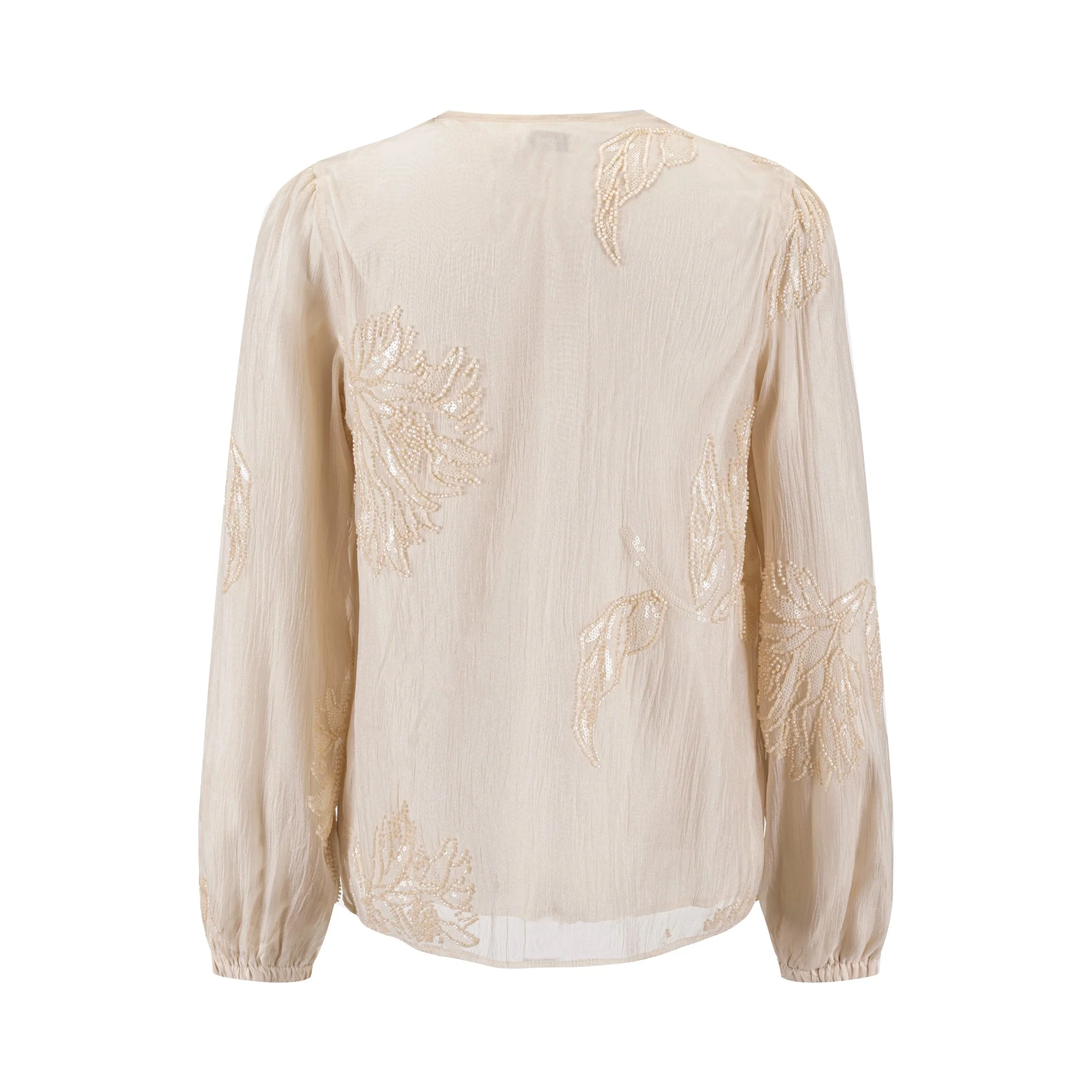 Beige Beaded Detailed Blouse - Image 4