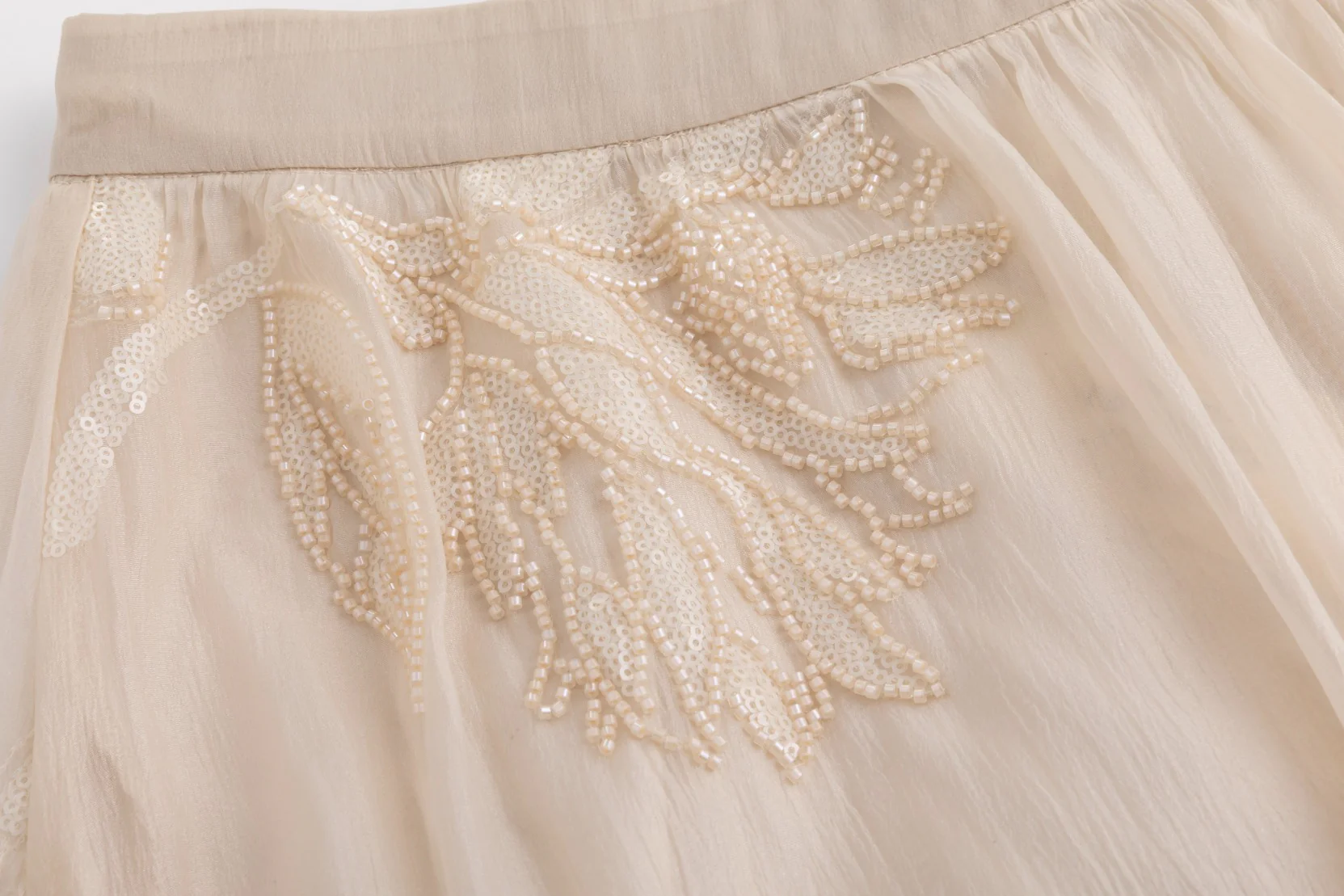 Beige Beaded Detailed Skirt - Image 6