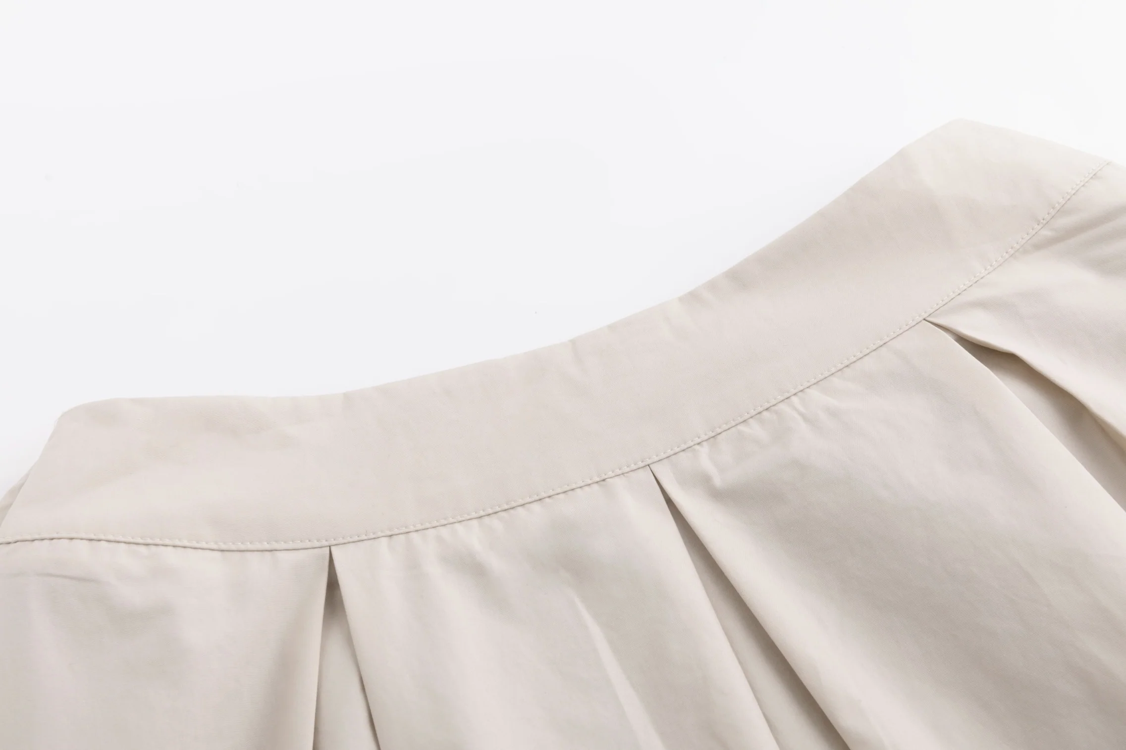 Beige Cotton Skirt With Belt - Image 5