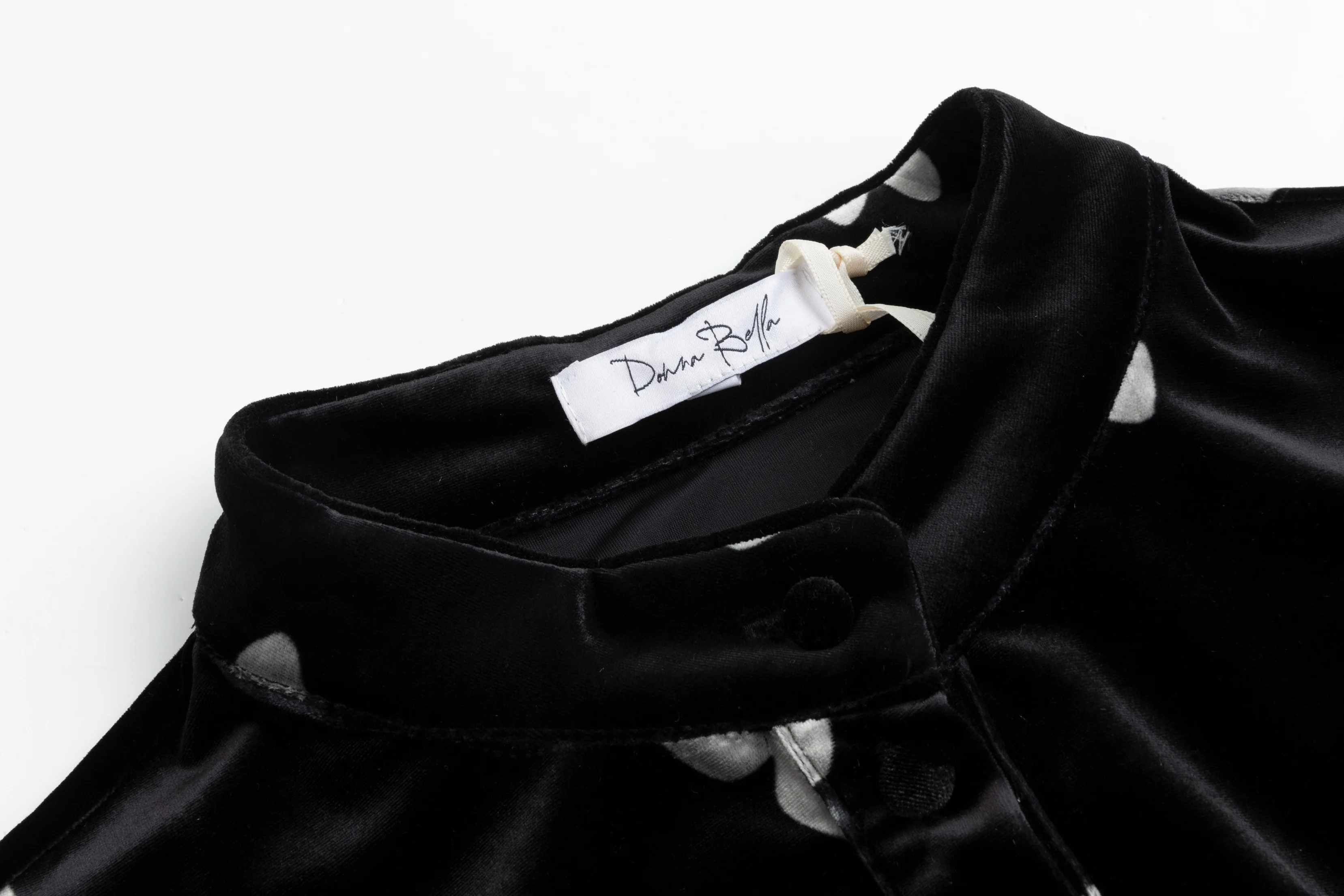 Black Butterfly Printed Velvet Dress - Image 5