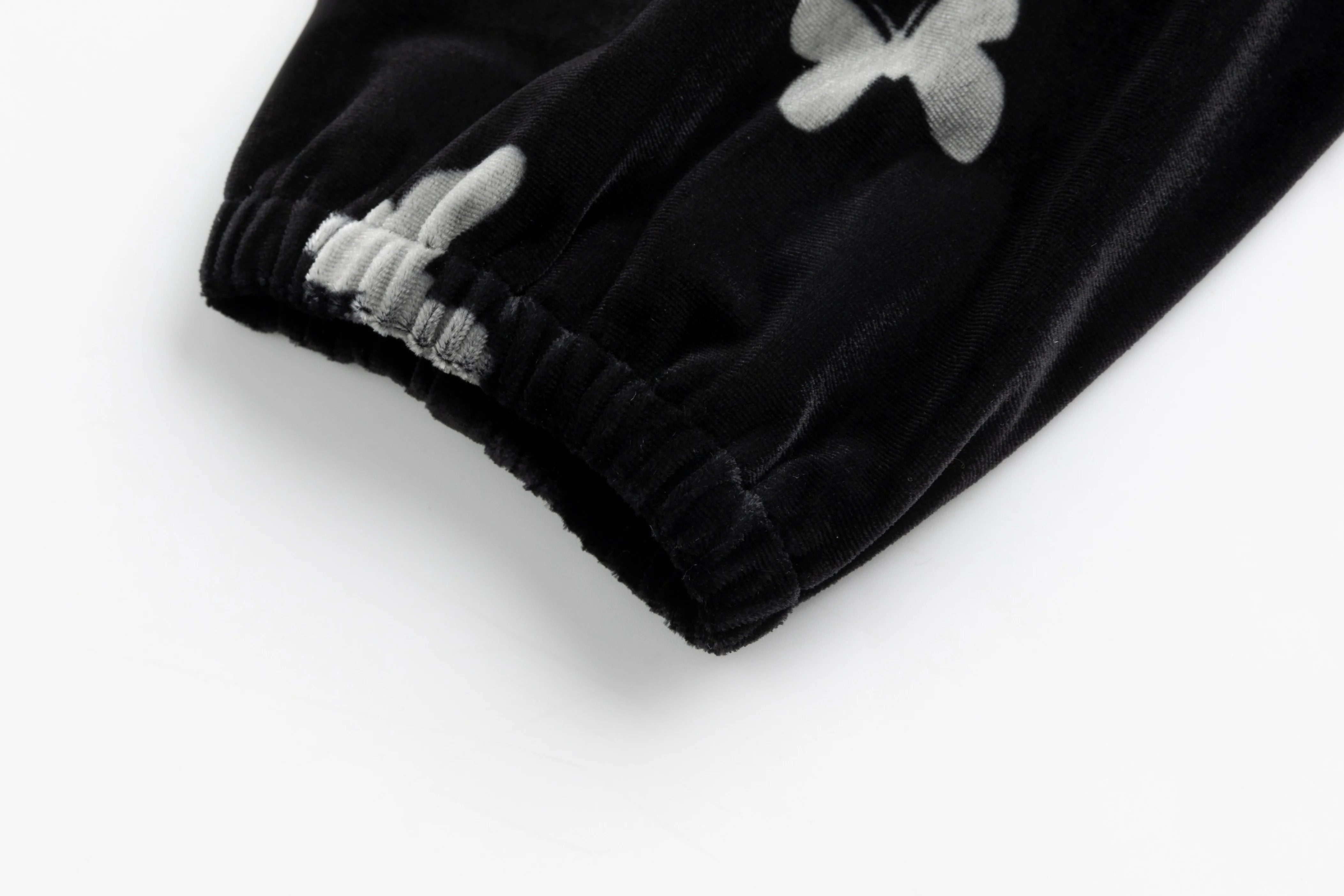 Black Butterfly Printed Velvet Dress - Image 7