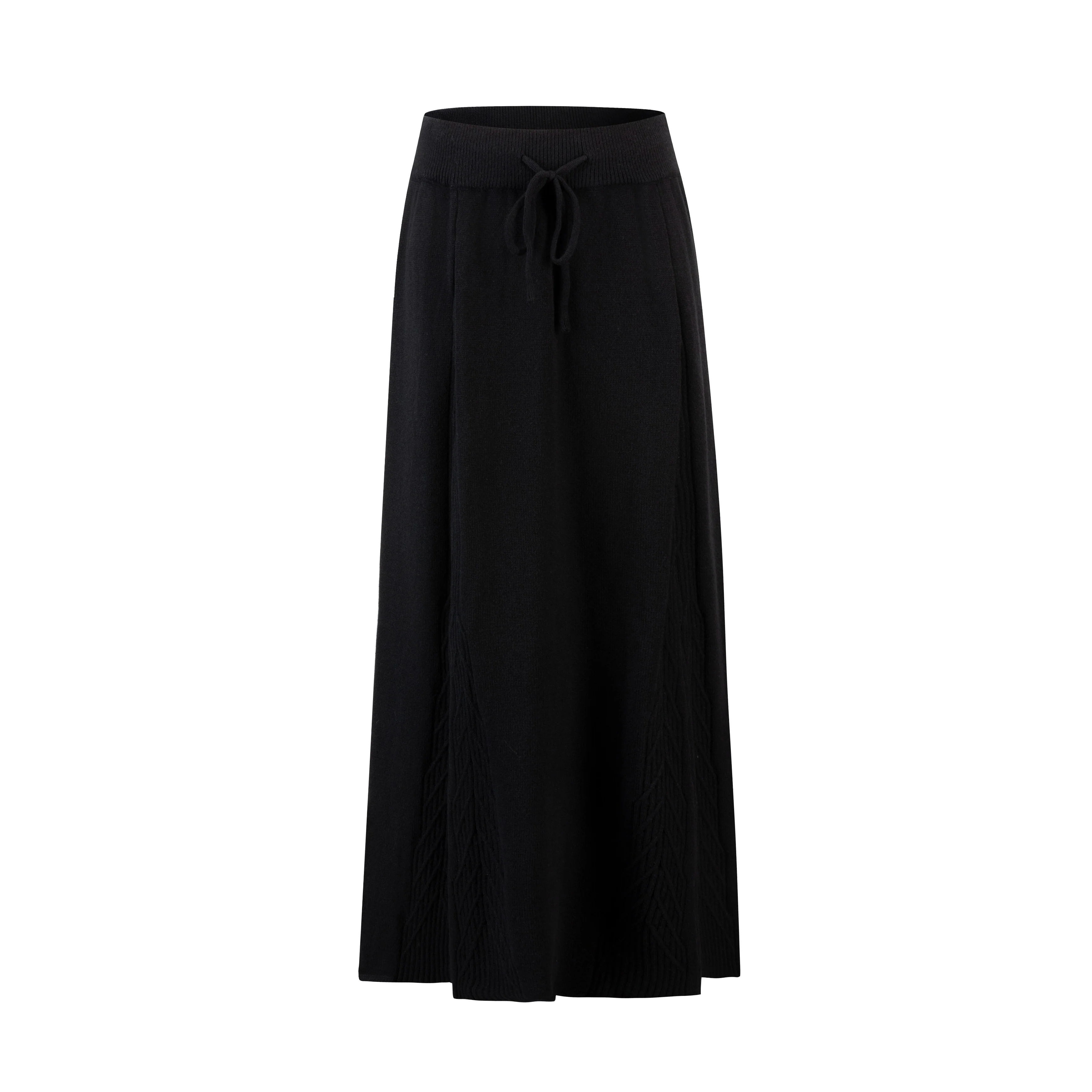 Cable Knit Skirt - Black - Image 2