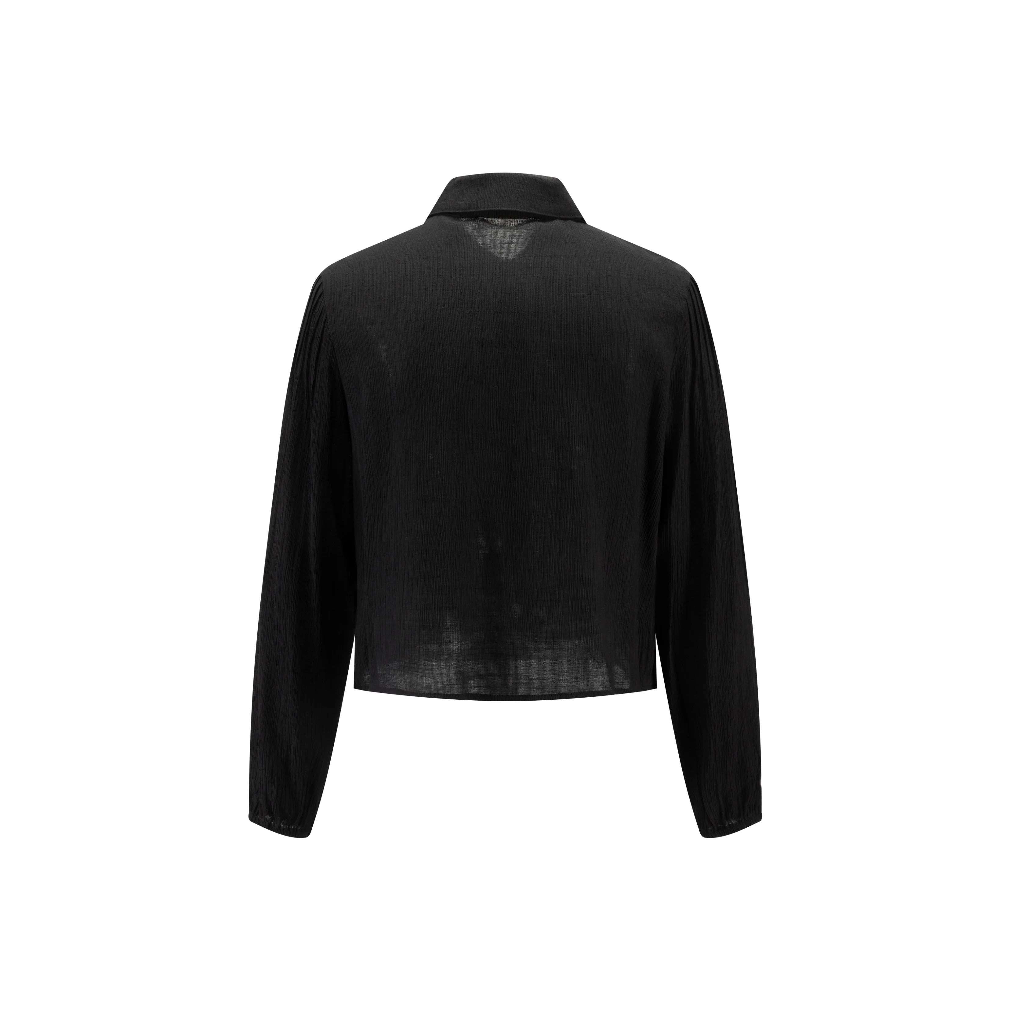 Black Chiffon Button Down Top - Image 3