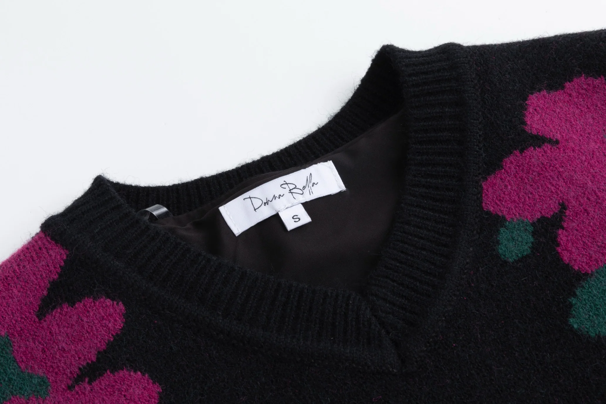 Black Dress With Pink Floral Vest Overlay - Image 4