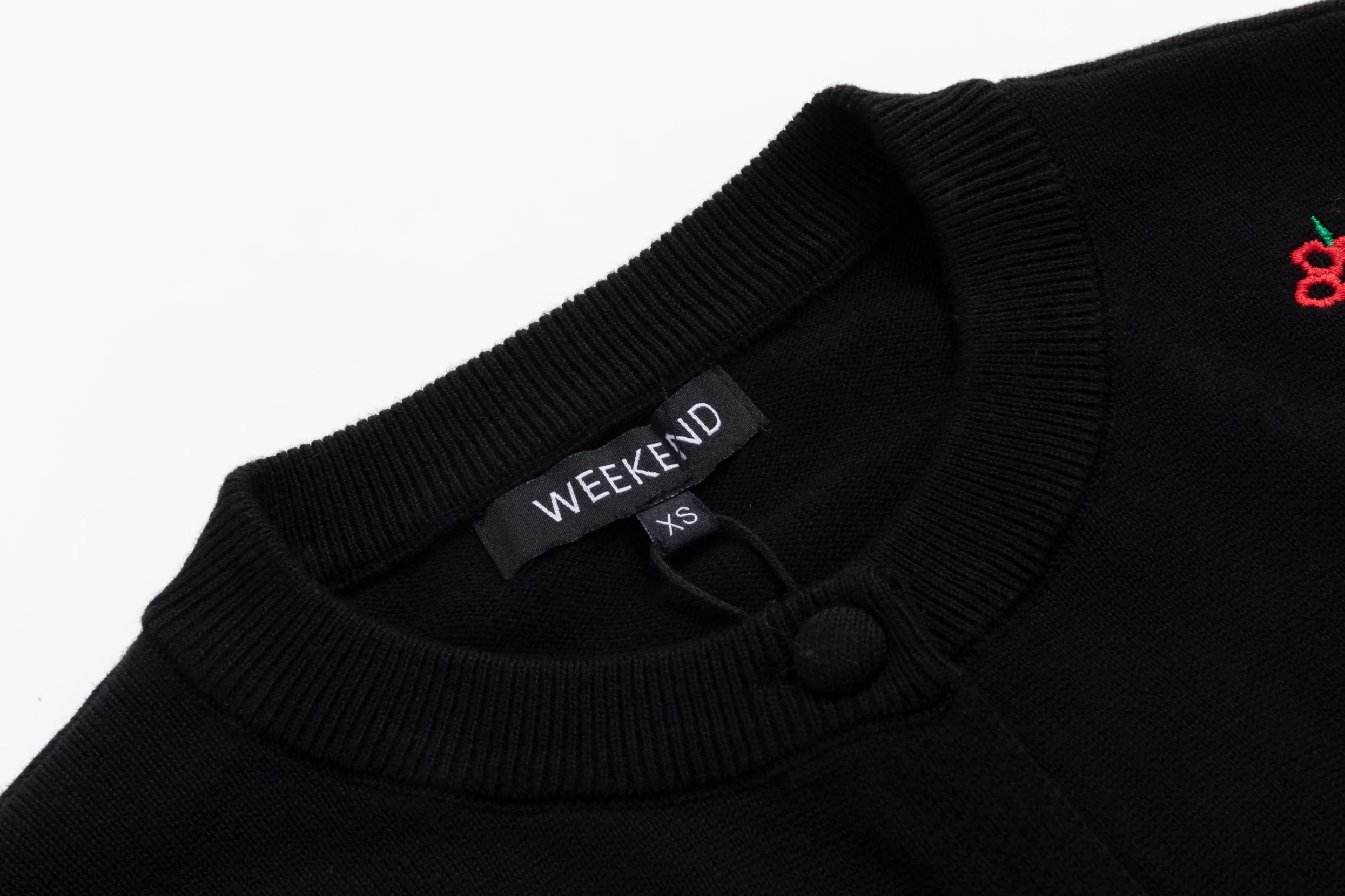 Knit Cardigan With Multicolor Embroidery - Black - Image 4