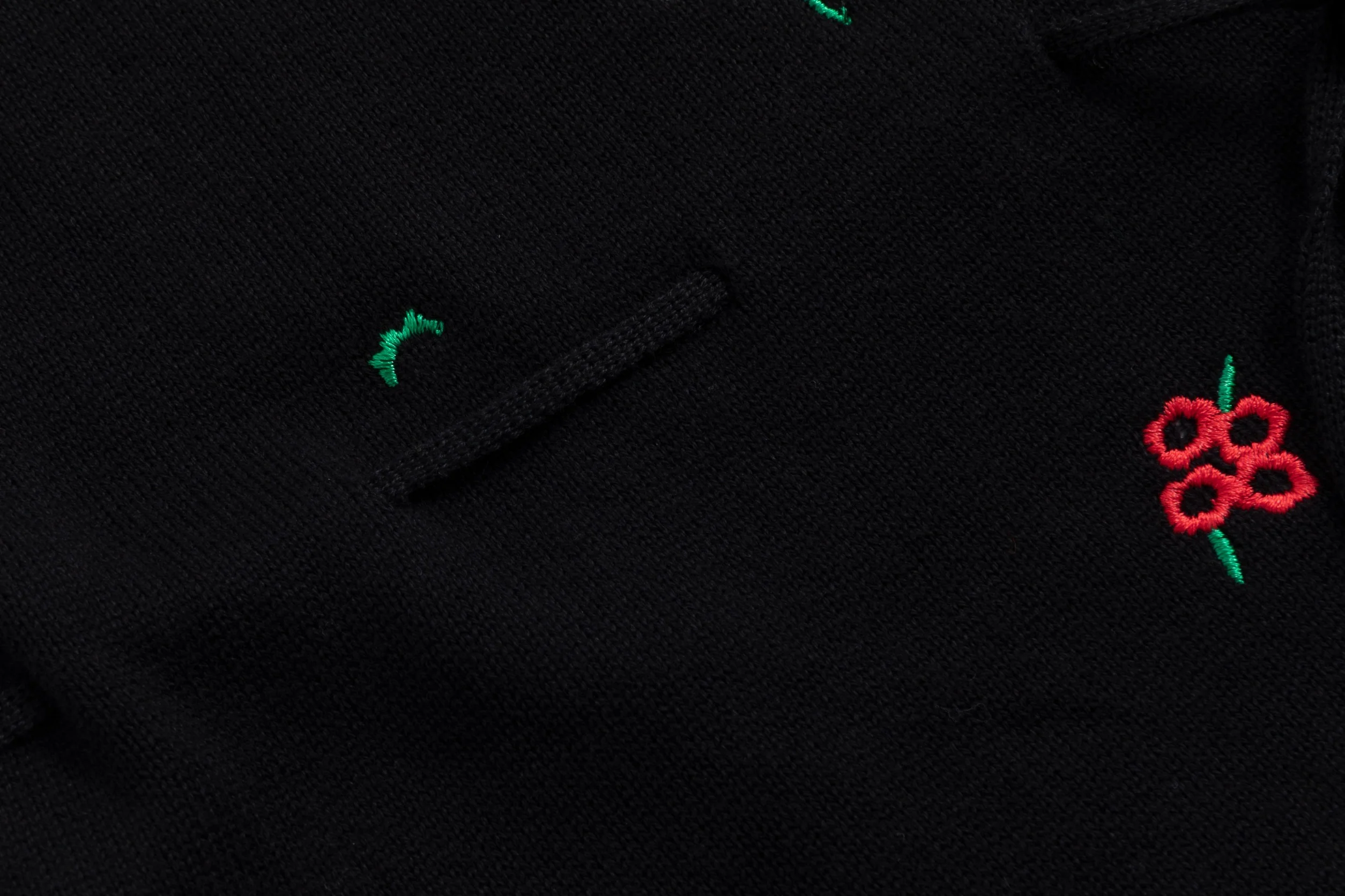 Knit Cardigan With Multicolor Embroidery - Black - Image 7