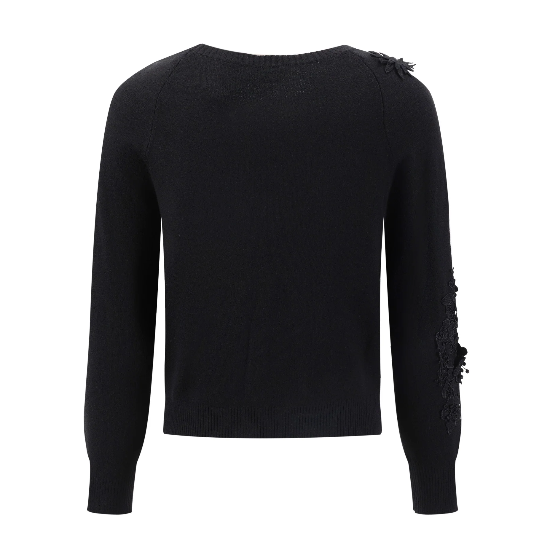Black Knit With 3D Floral Details - Image 2