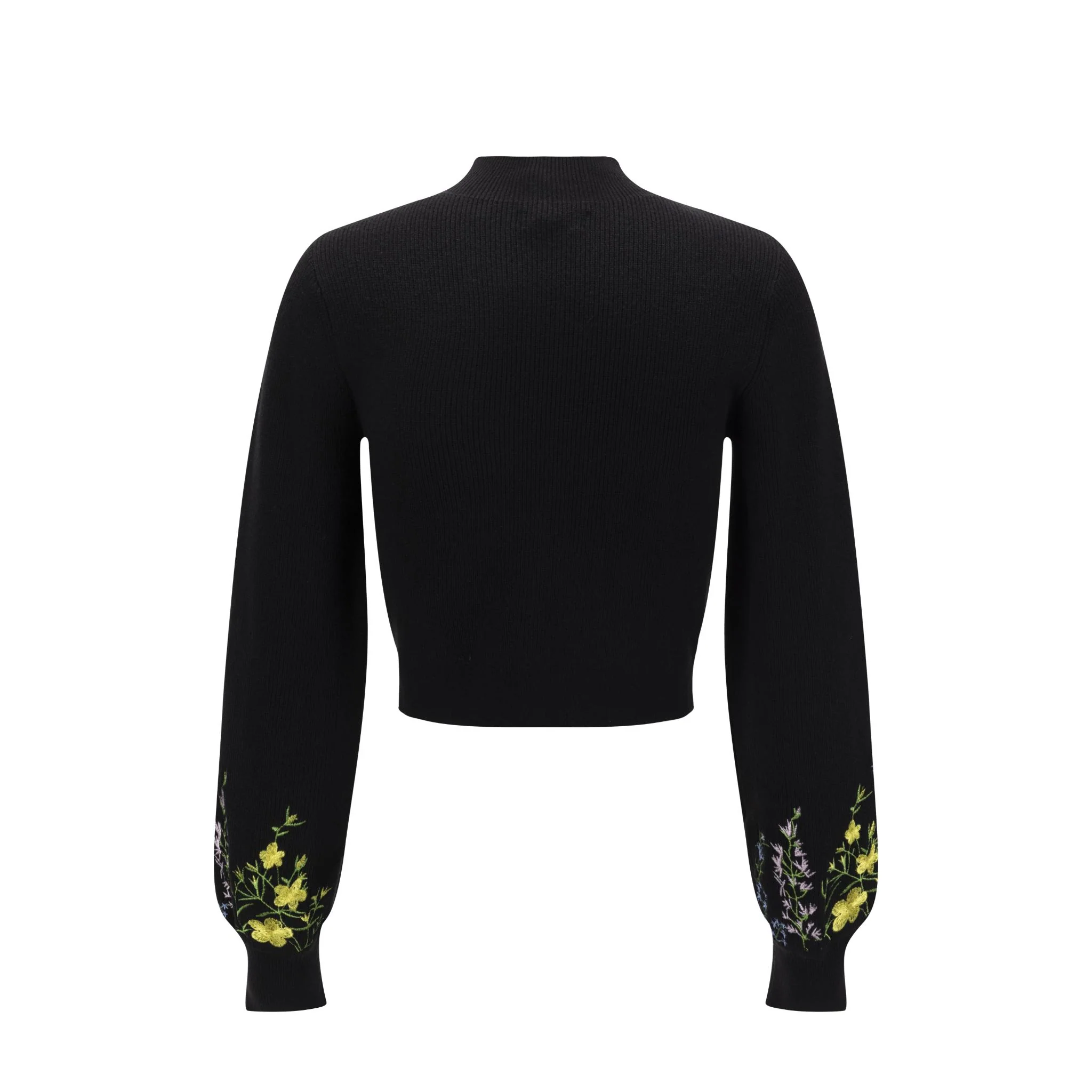 Black Knit With Floral Embroidered Sweater - Image 4