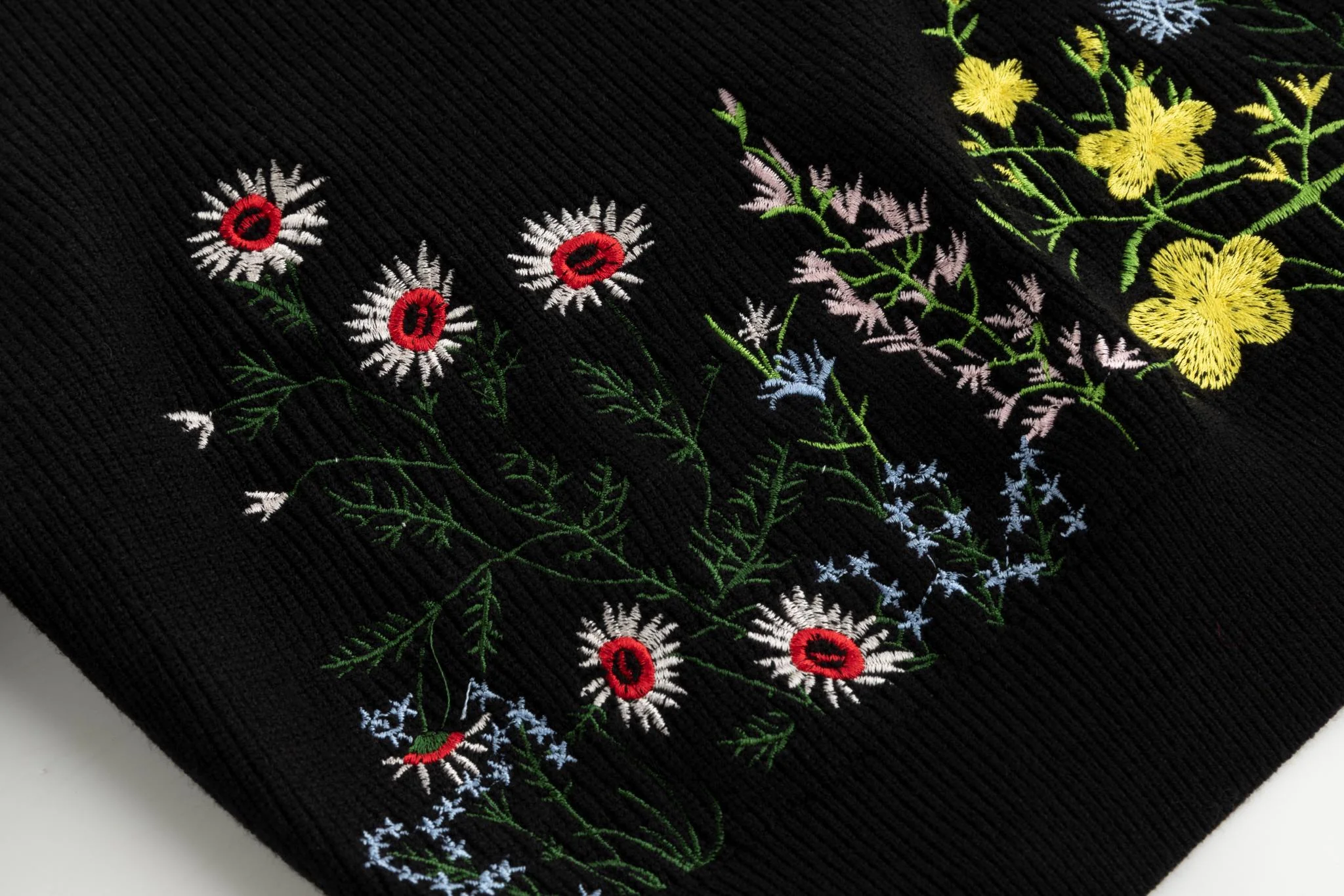 Black Knit With Floral Embroidered Sweater - Image 6