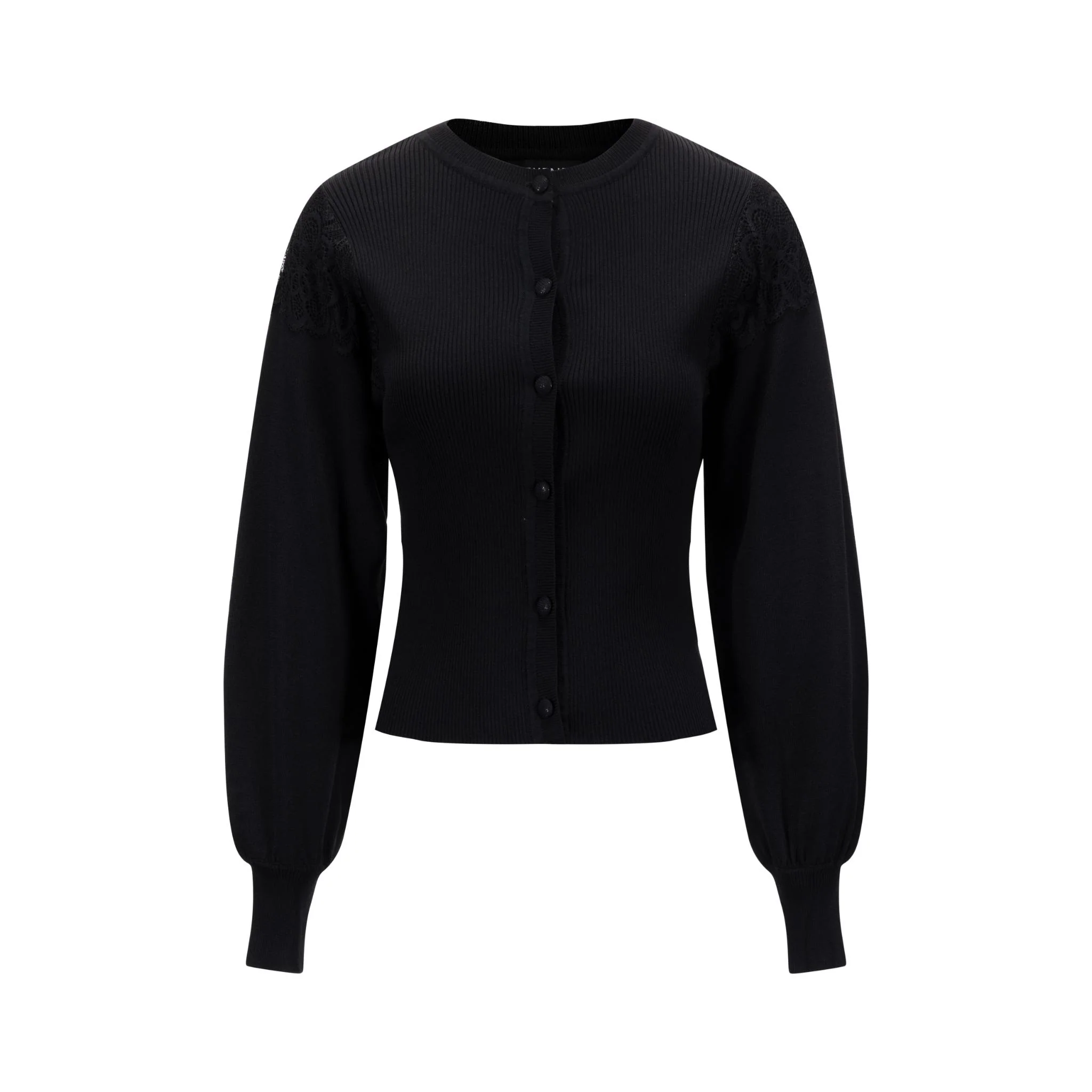 Black Lace Detail Cardigan - Image 3