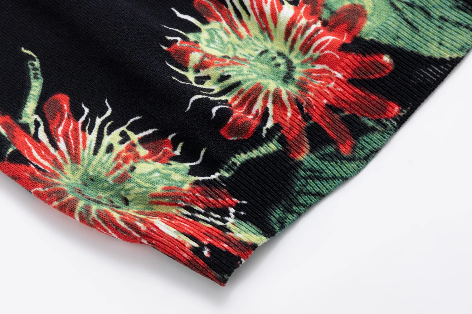 Black Printed Floral Knit Top - Image 7