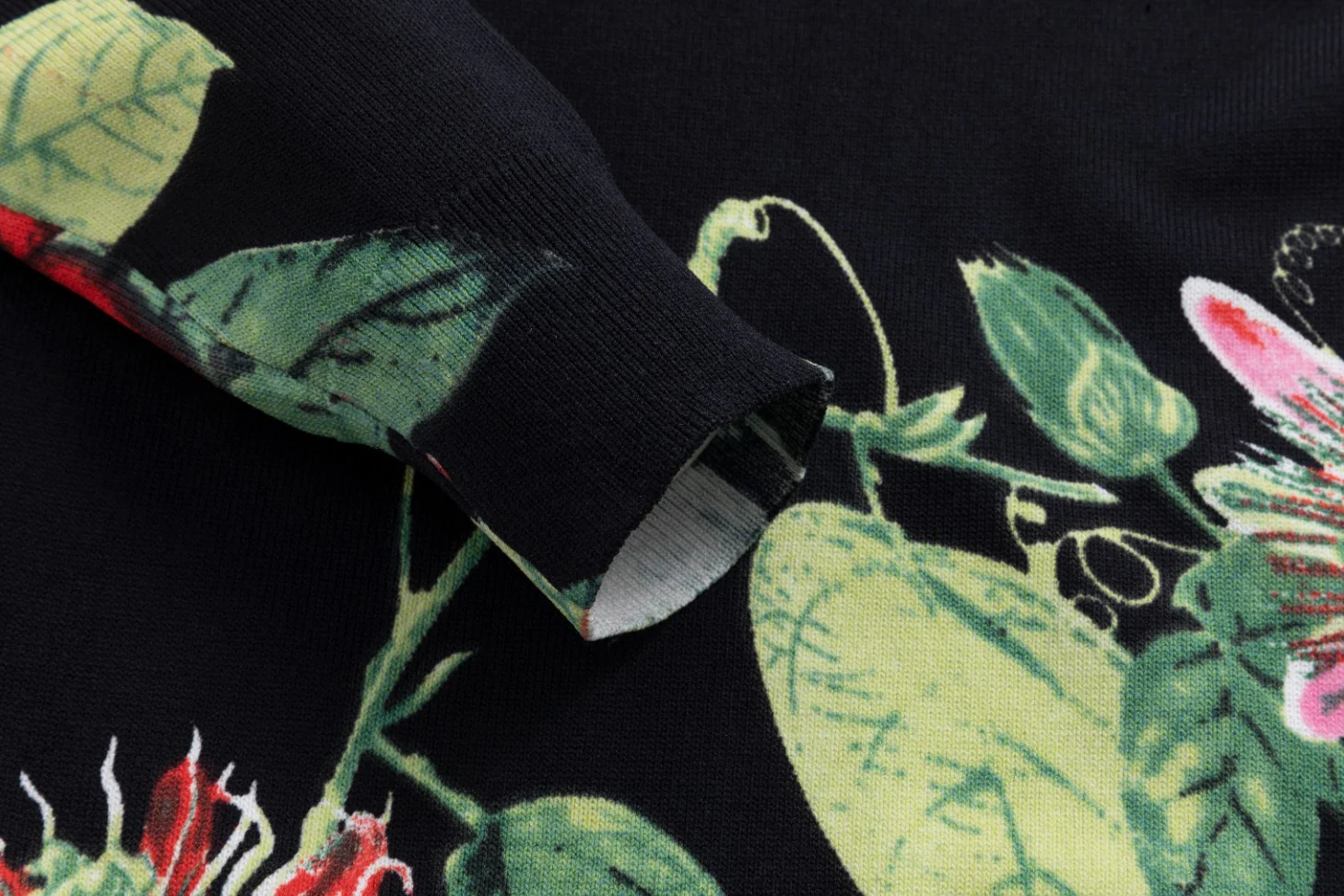 Black Printed Floral Knit Top - Image 9