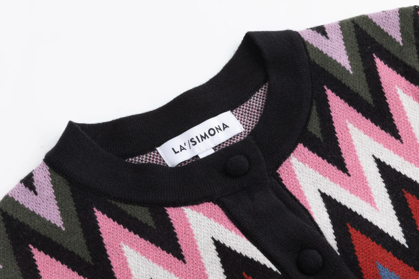 Black Sweater With Multi Colored Zig Zag Print - Image 4