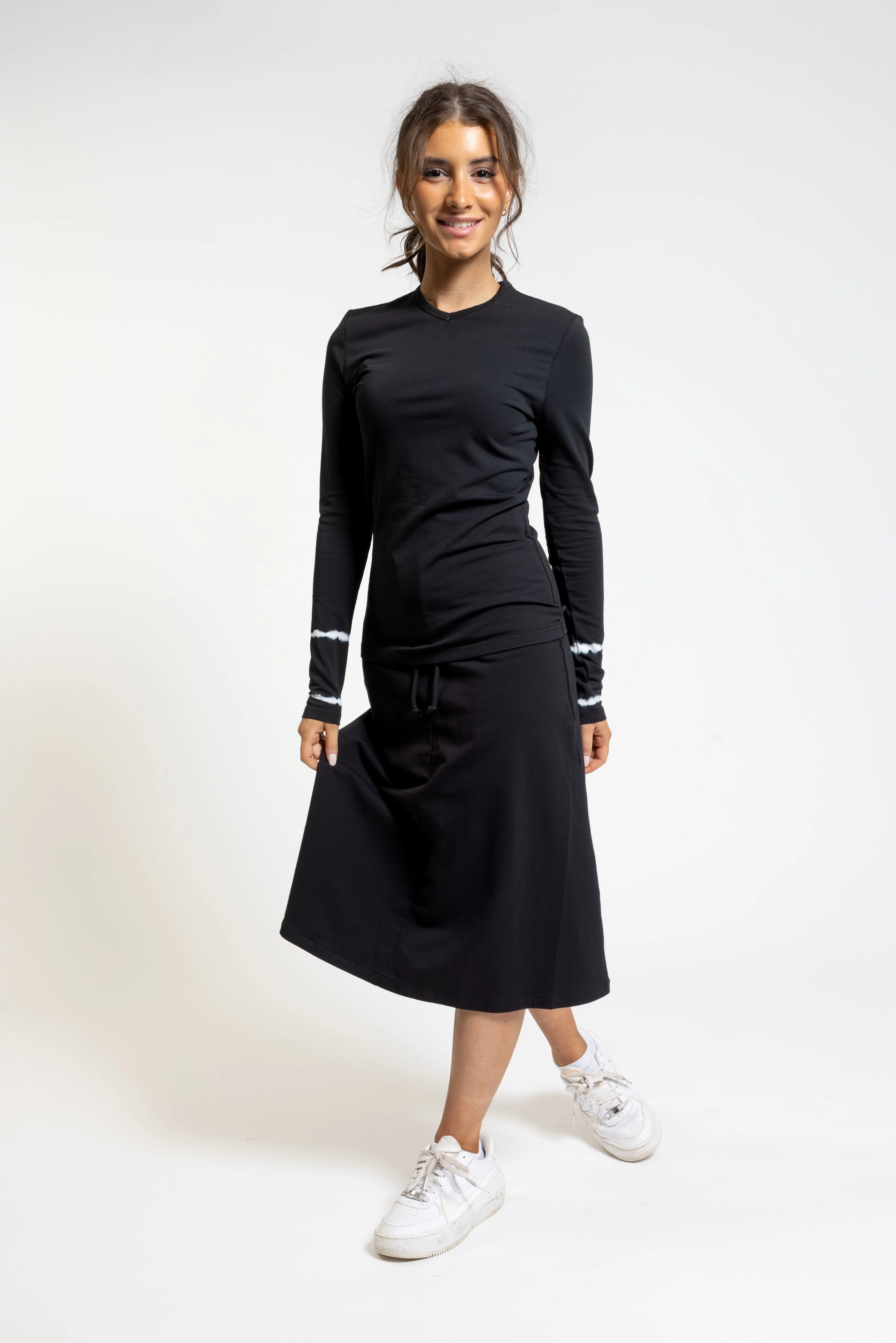 Black Tie Dye Skirt - TTYLSS24500S-A - Image 2