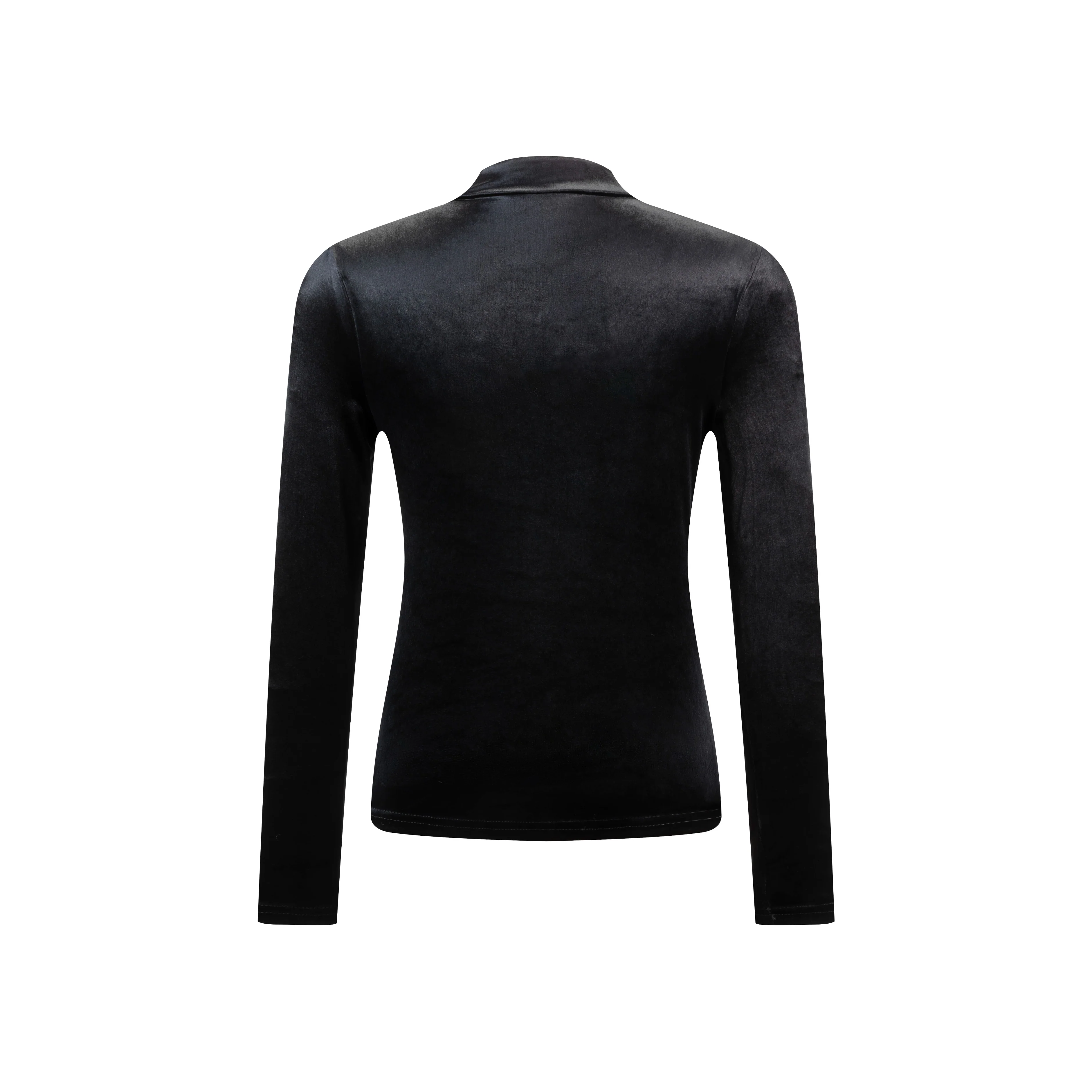 Black Velevet Mock Neck Top - Image 3