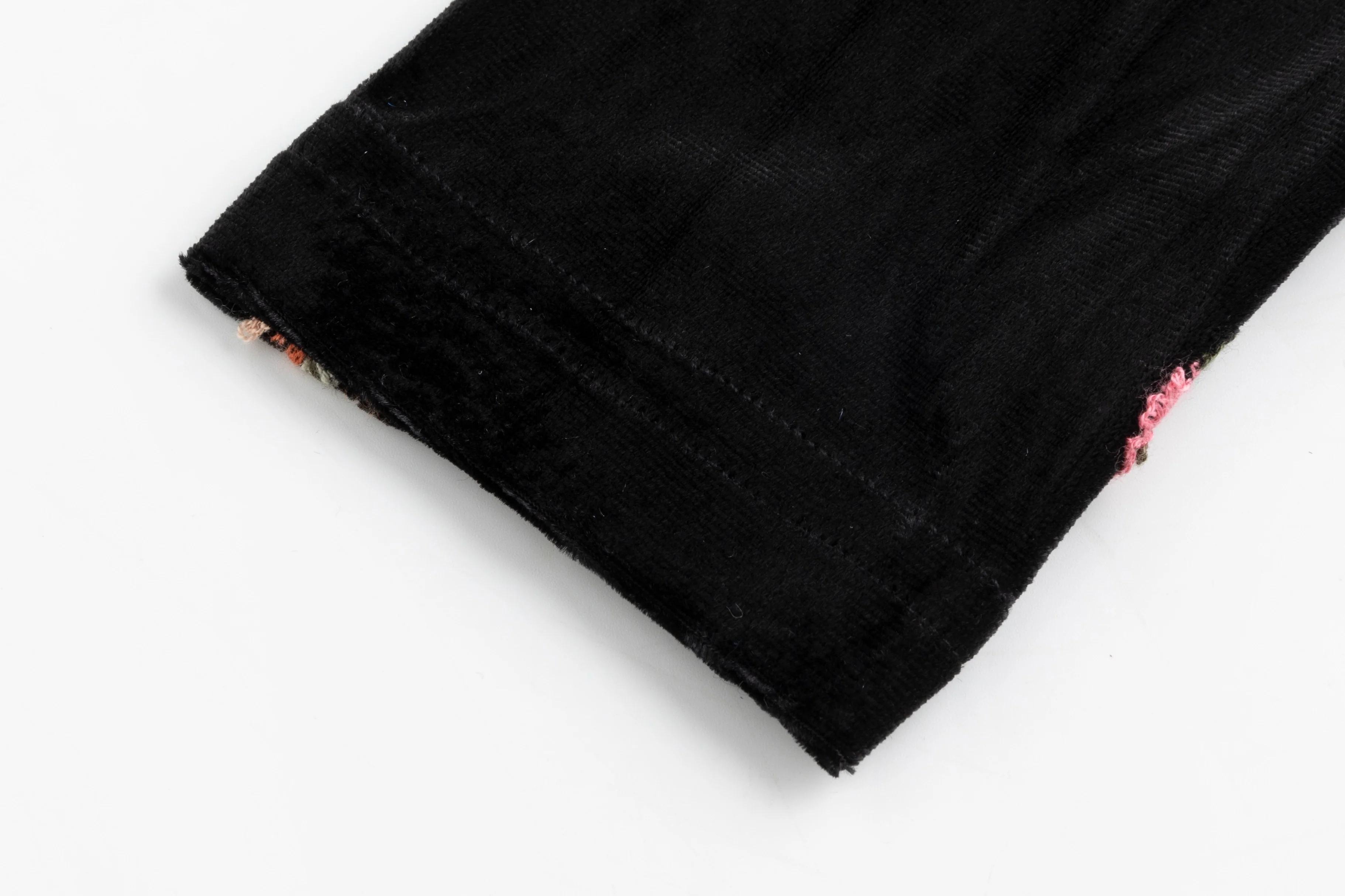 Black Velvet Embroidered Leaf Cardigan With Velvet Jumper Underlay - Image 4
