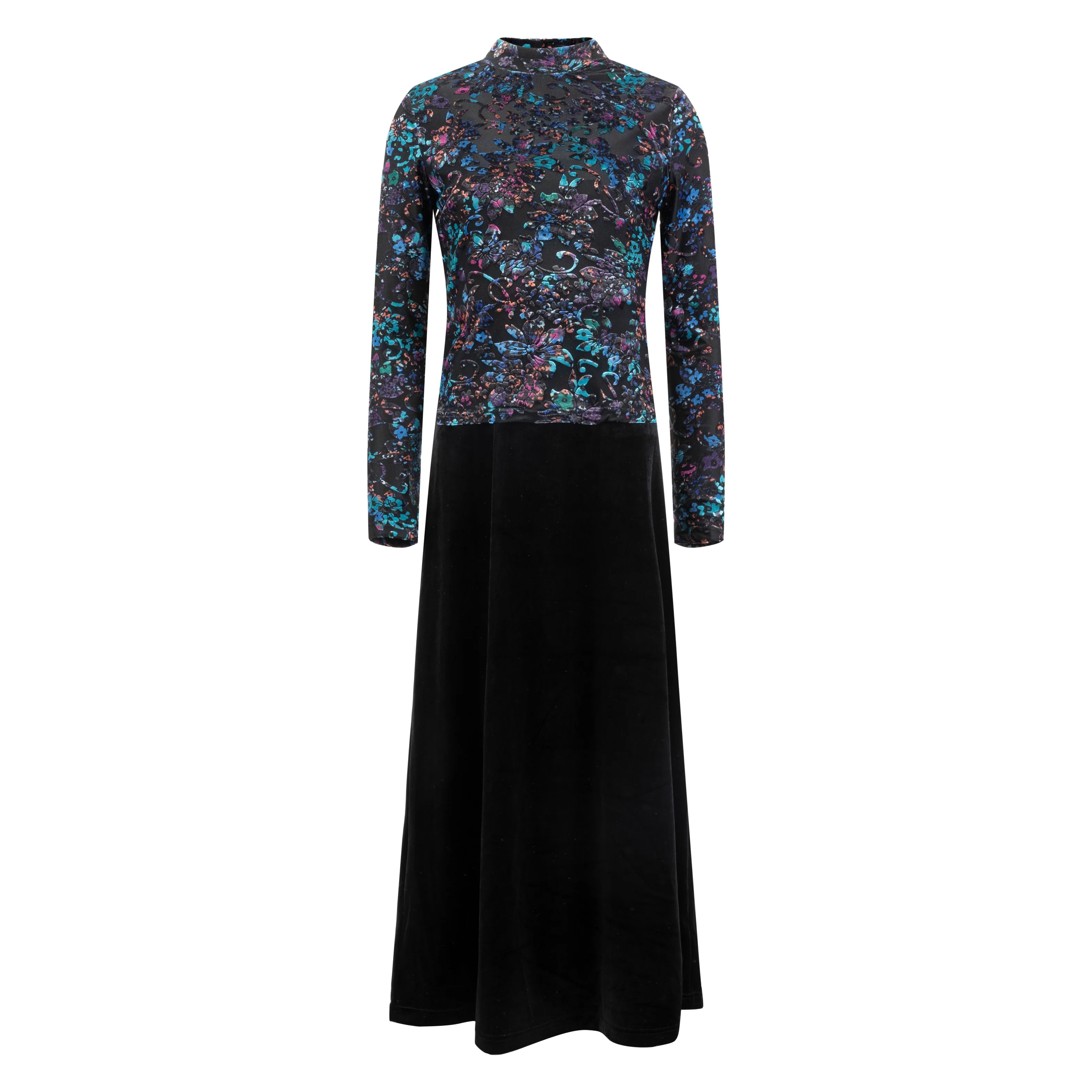 Black Velvet Jumper With Printed Cut Velvet Underlay - Image 2