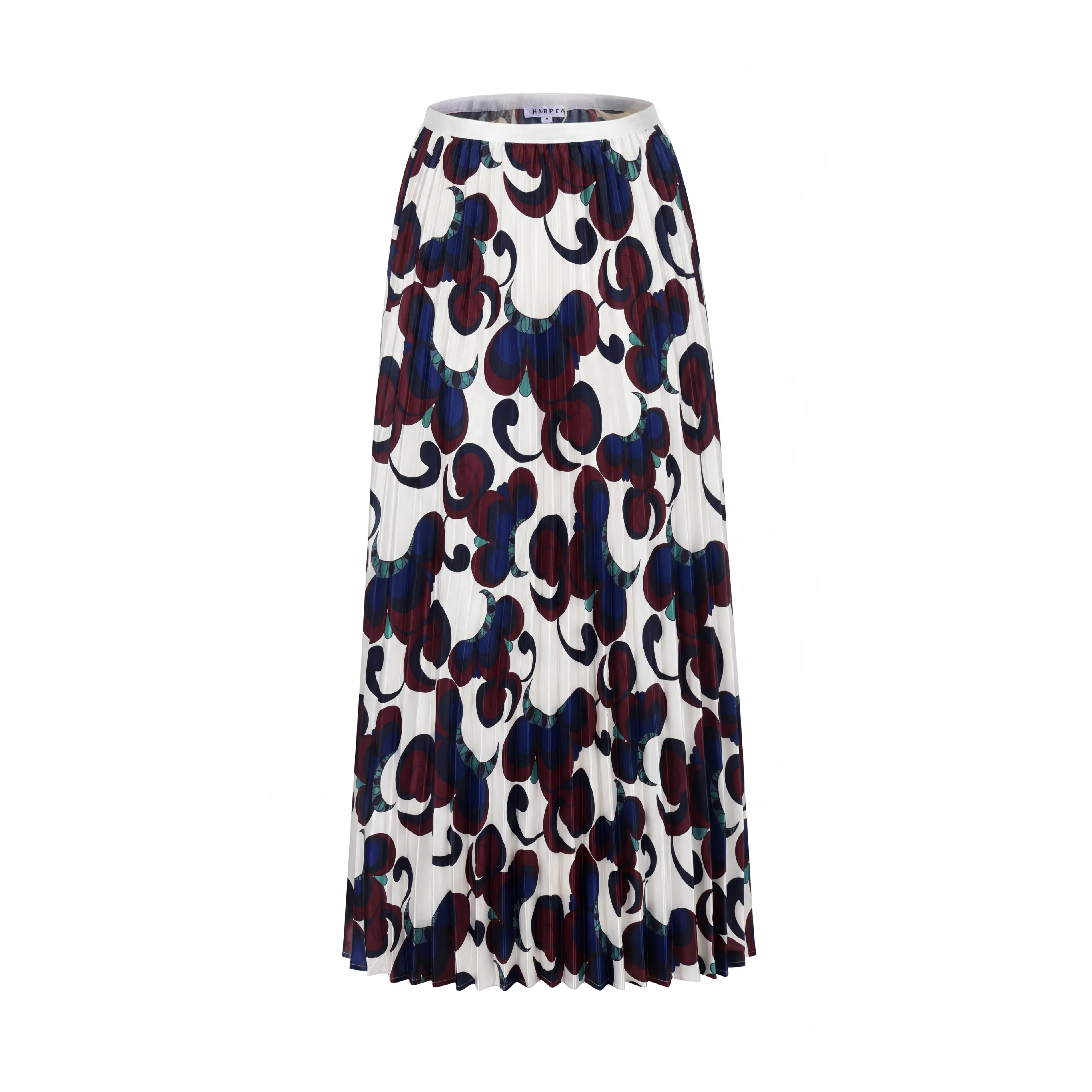 Blue And Burgundy Pleated Skirt - Image 3
