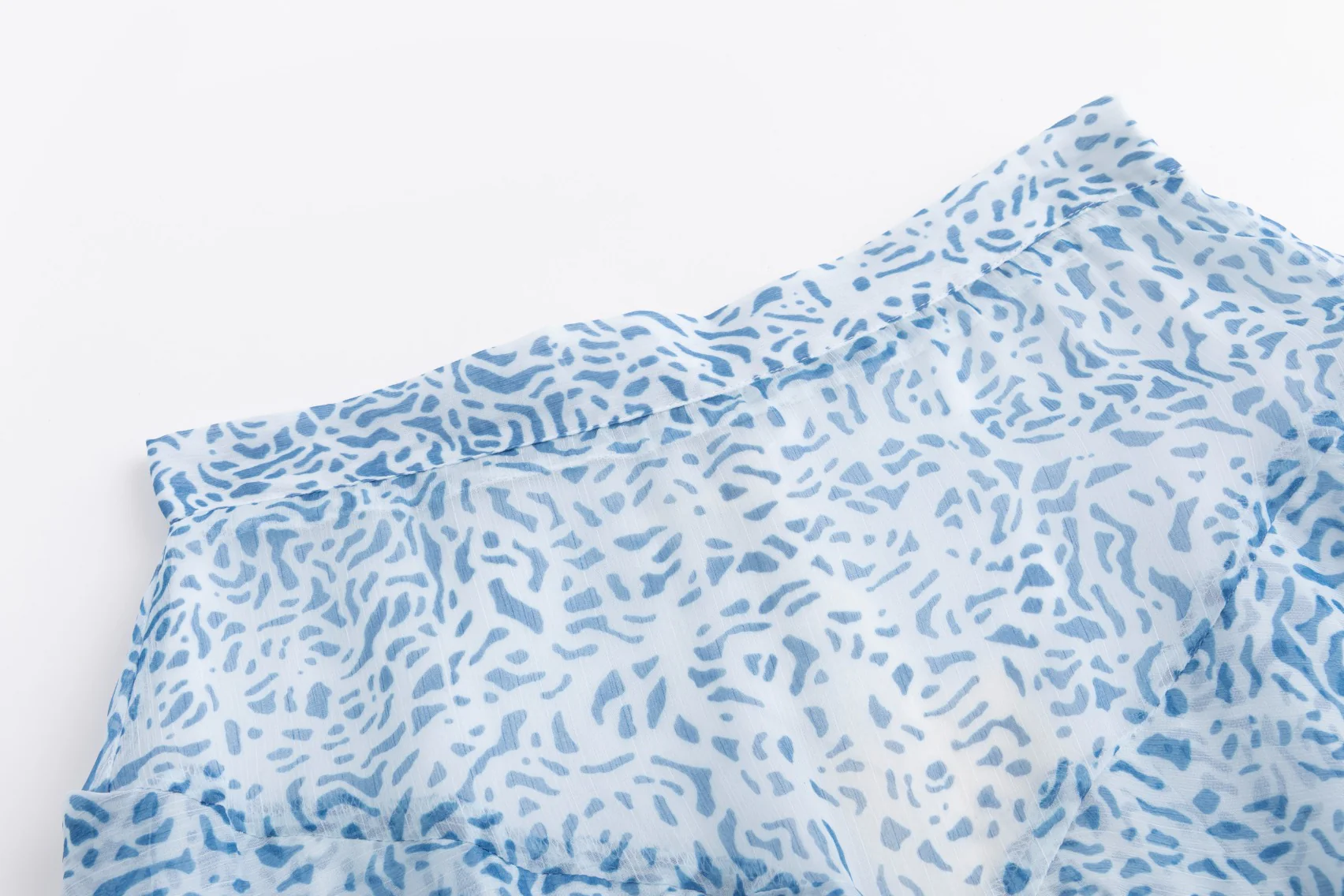 Blue And White Printed Layered Skirt - Image 5