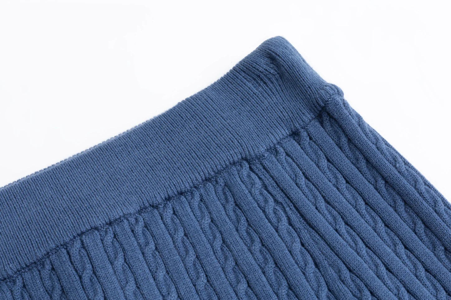 Cable Knit Skirt - Blue - Image 4