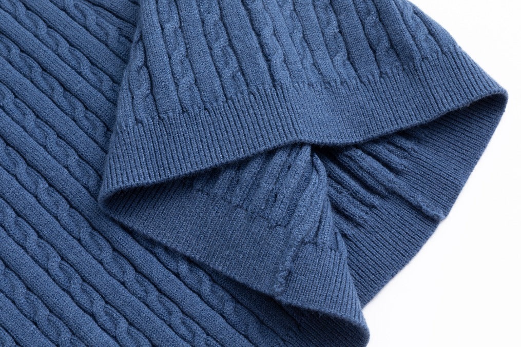 Cable Knit Skirt - Blue - Image 7