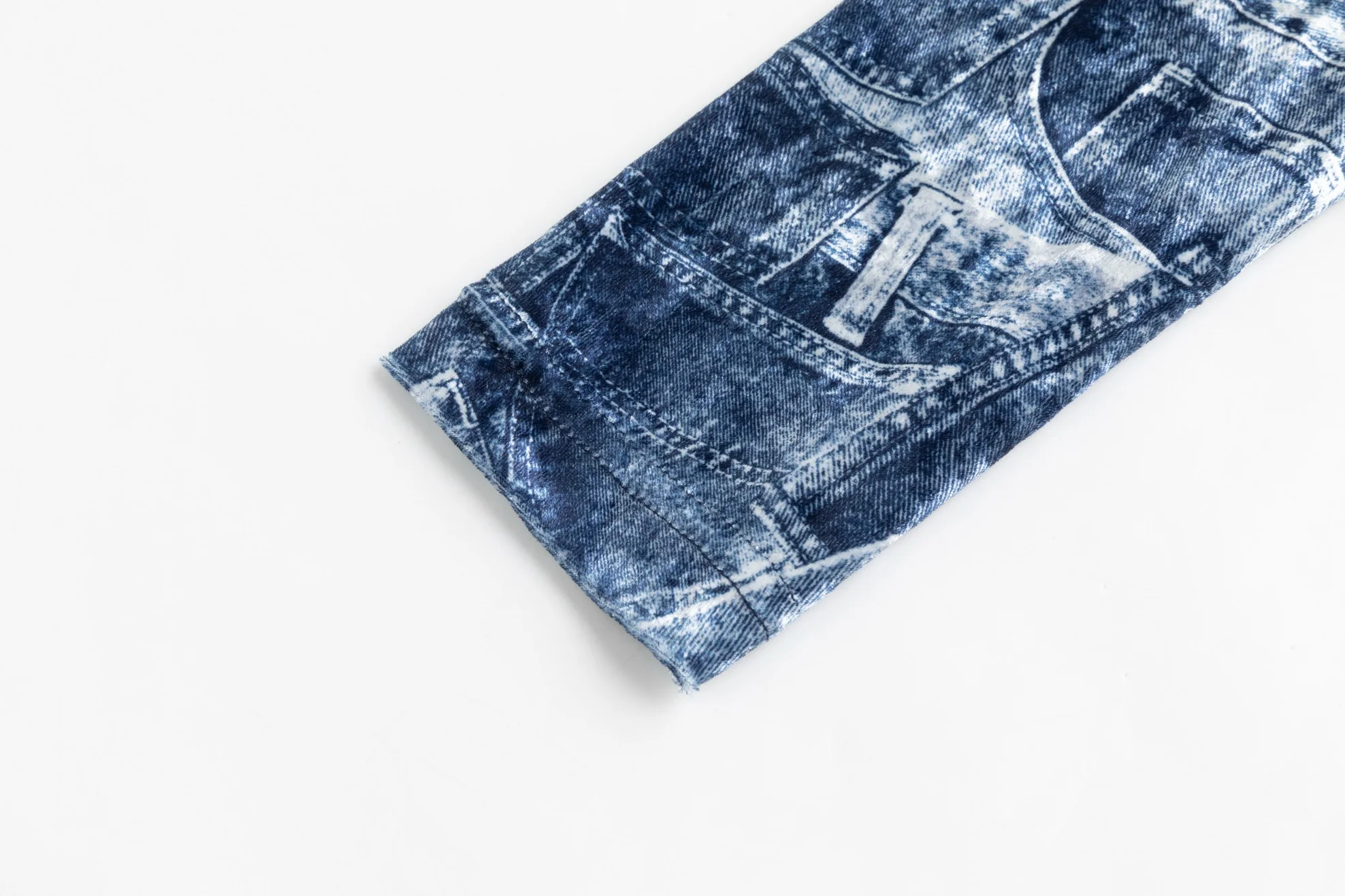 Blue Denim Patched Velvet Cardigan - Image 6