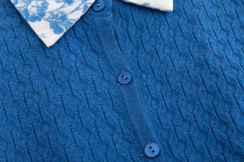 Blue Floral Overlay Dress - Image 6
