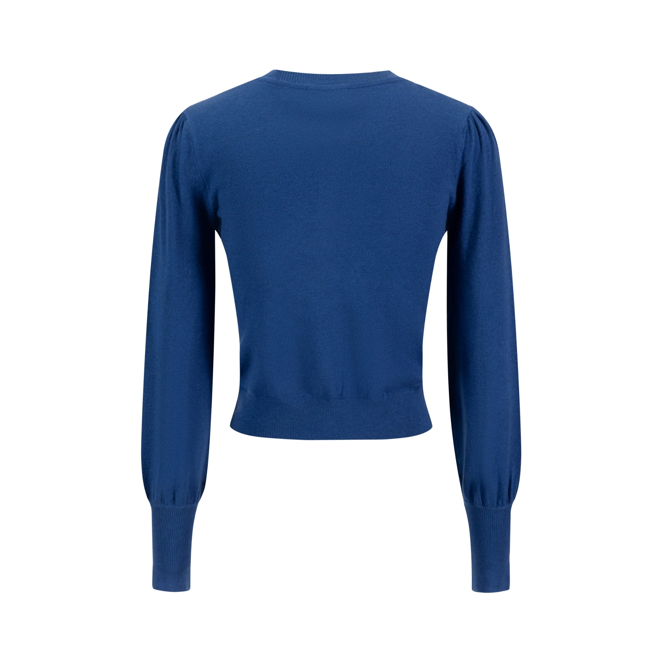 Bishop Sleeve Blue Knit Cardigan - Image 3