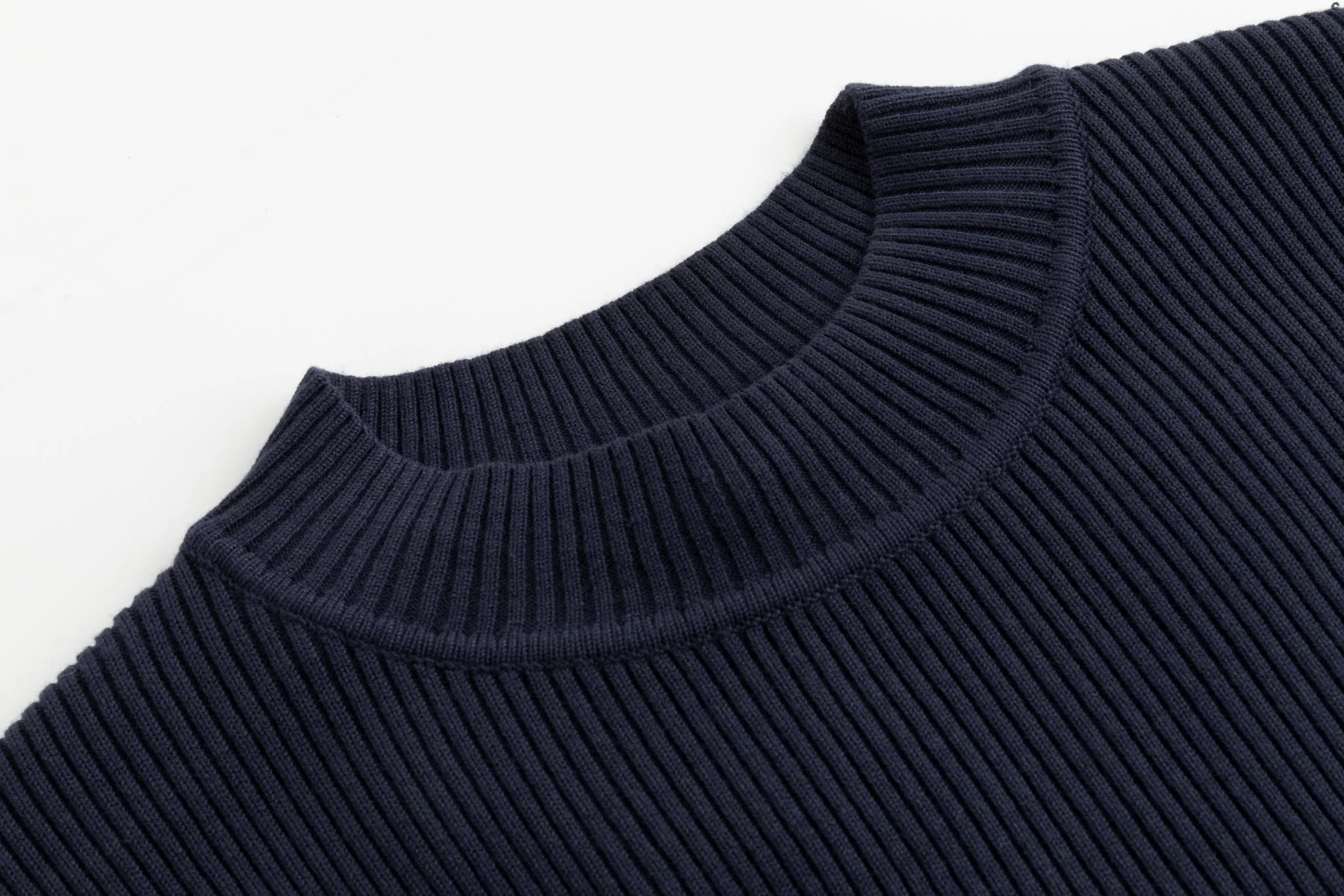 Blue Knit Mock Neck Top - Image 3