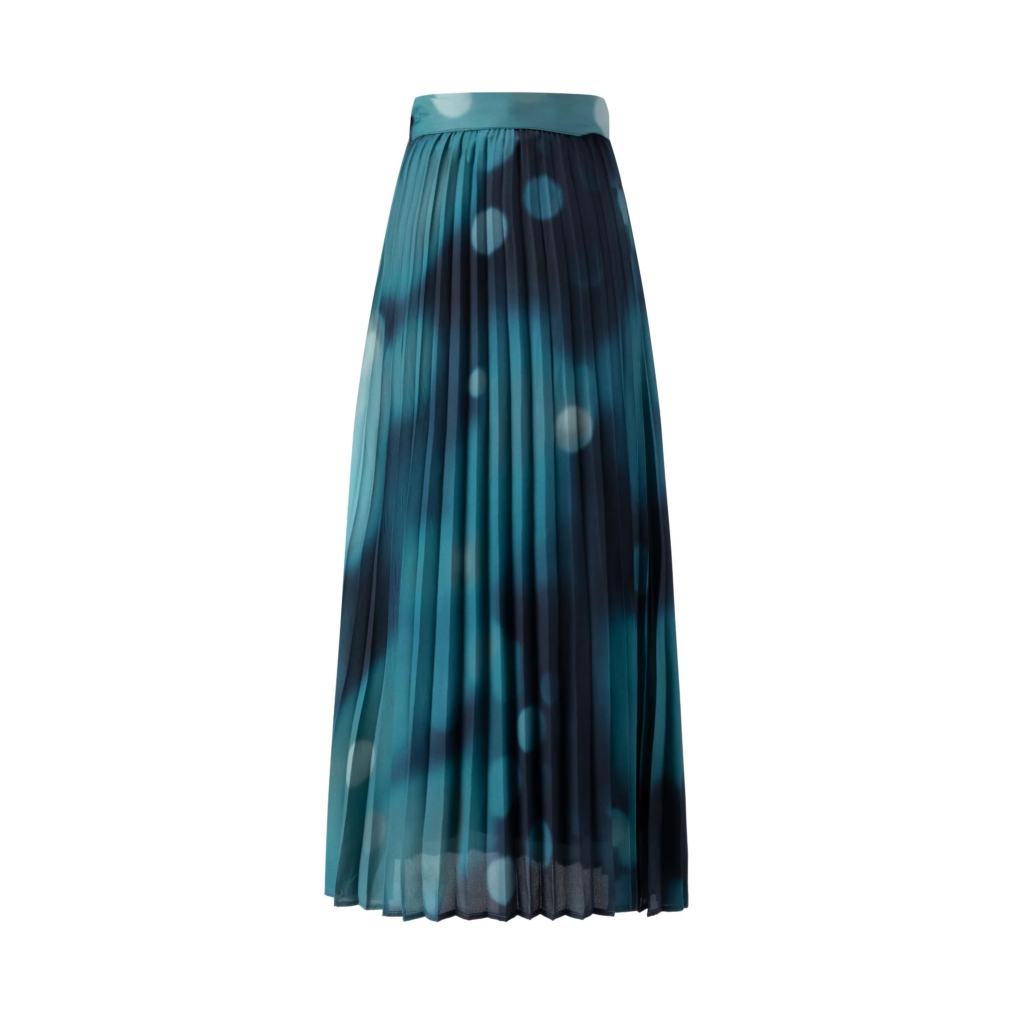 Blue Printed Accordion Pleated Skirt - Image 3