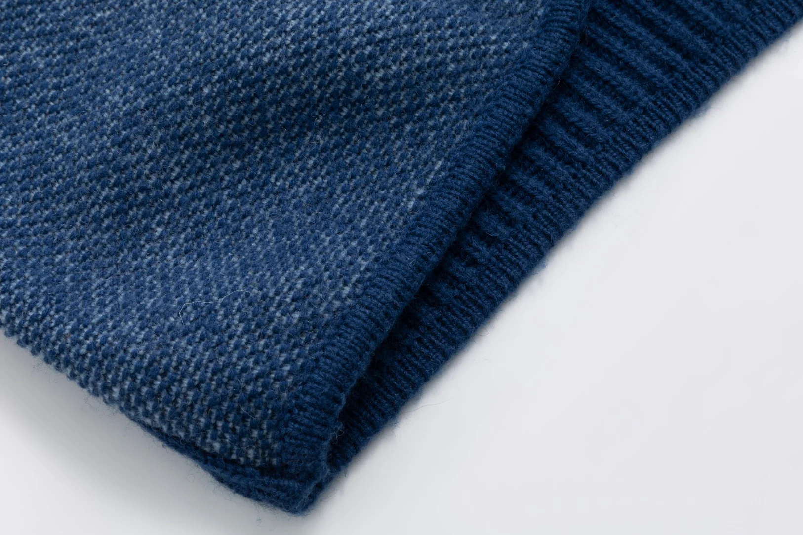 Ribbed Sleeve Knit Blazer - Blue - Image 6