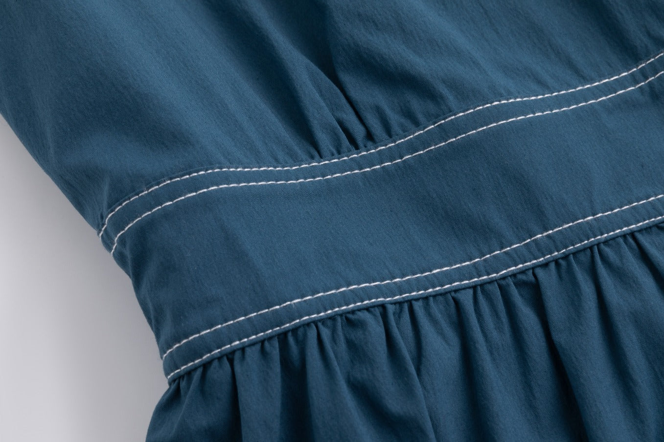 Cotton Jumper with Embroidered Belt - Blue - Image 4
