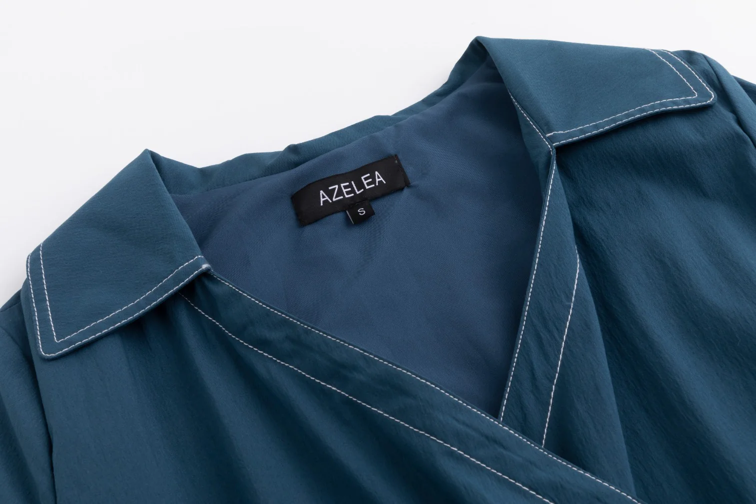 Cotton Jumper with Embroidered Belt - Blue - Image 5
