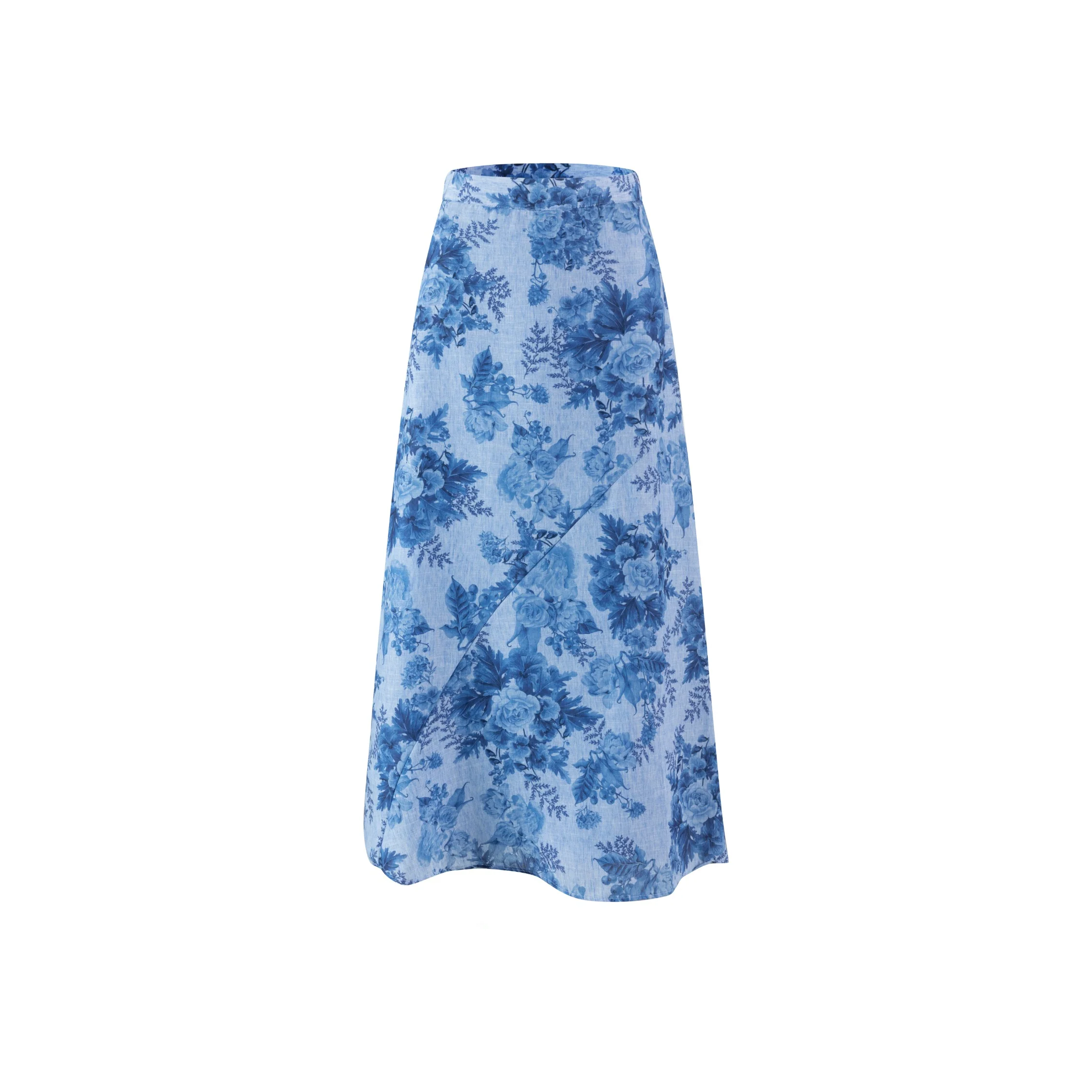 Blur On Blue Floral Skirt - Image 2