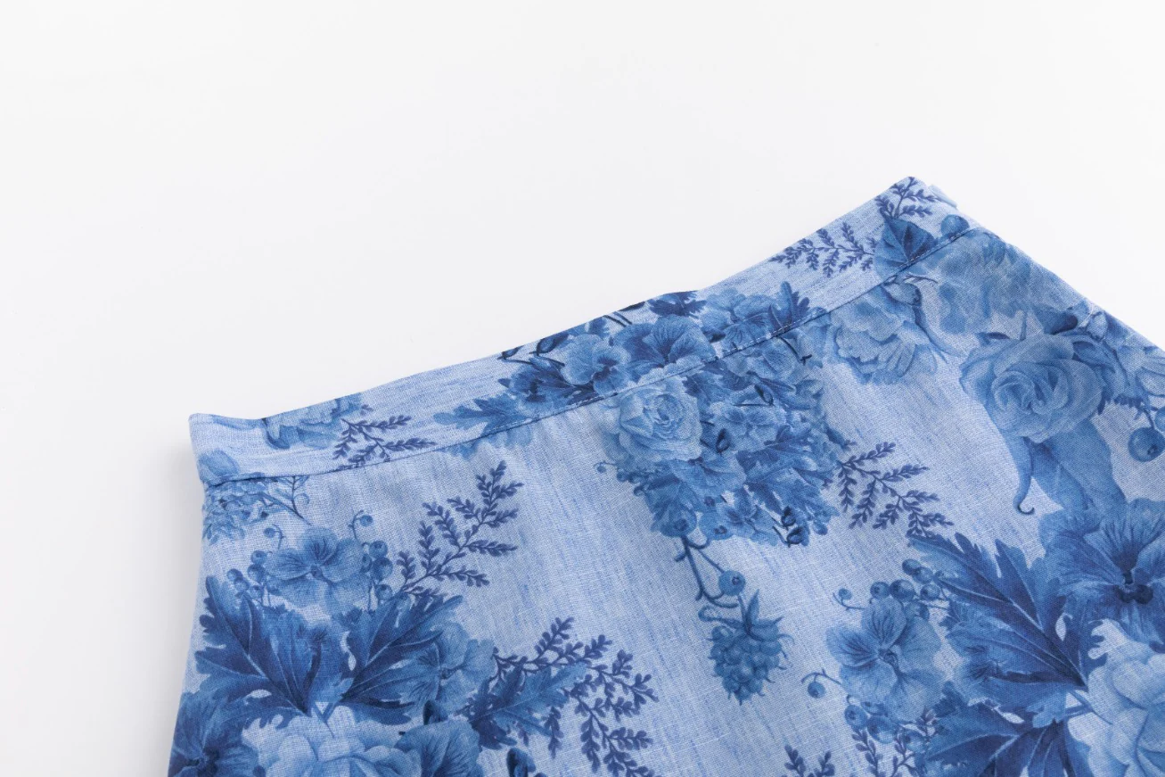 Blur On Blue Floral Skirt - Image 5